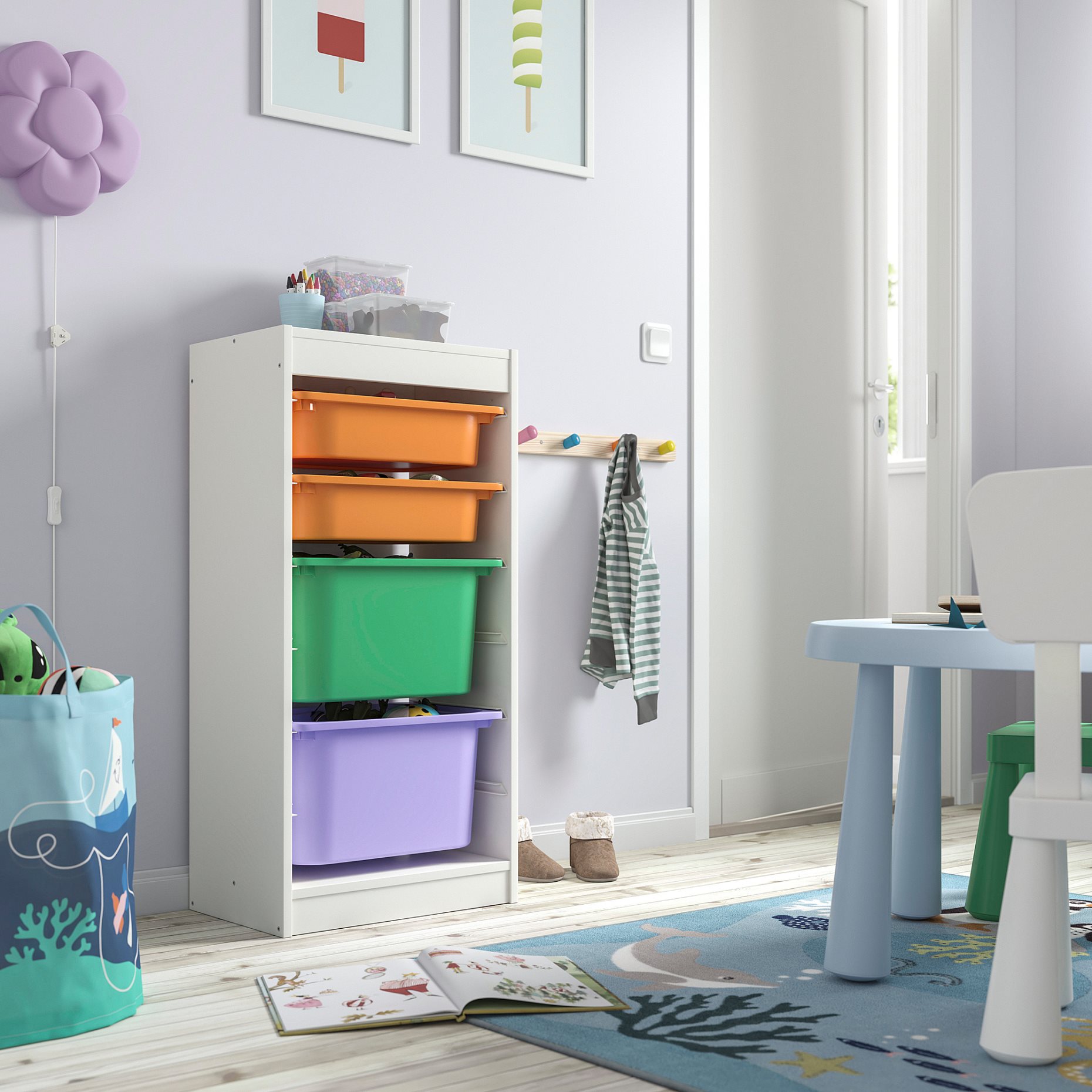 TROFAST, storage combination with boxes, 46x30x94 cm, 195.751.68