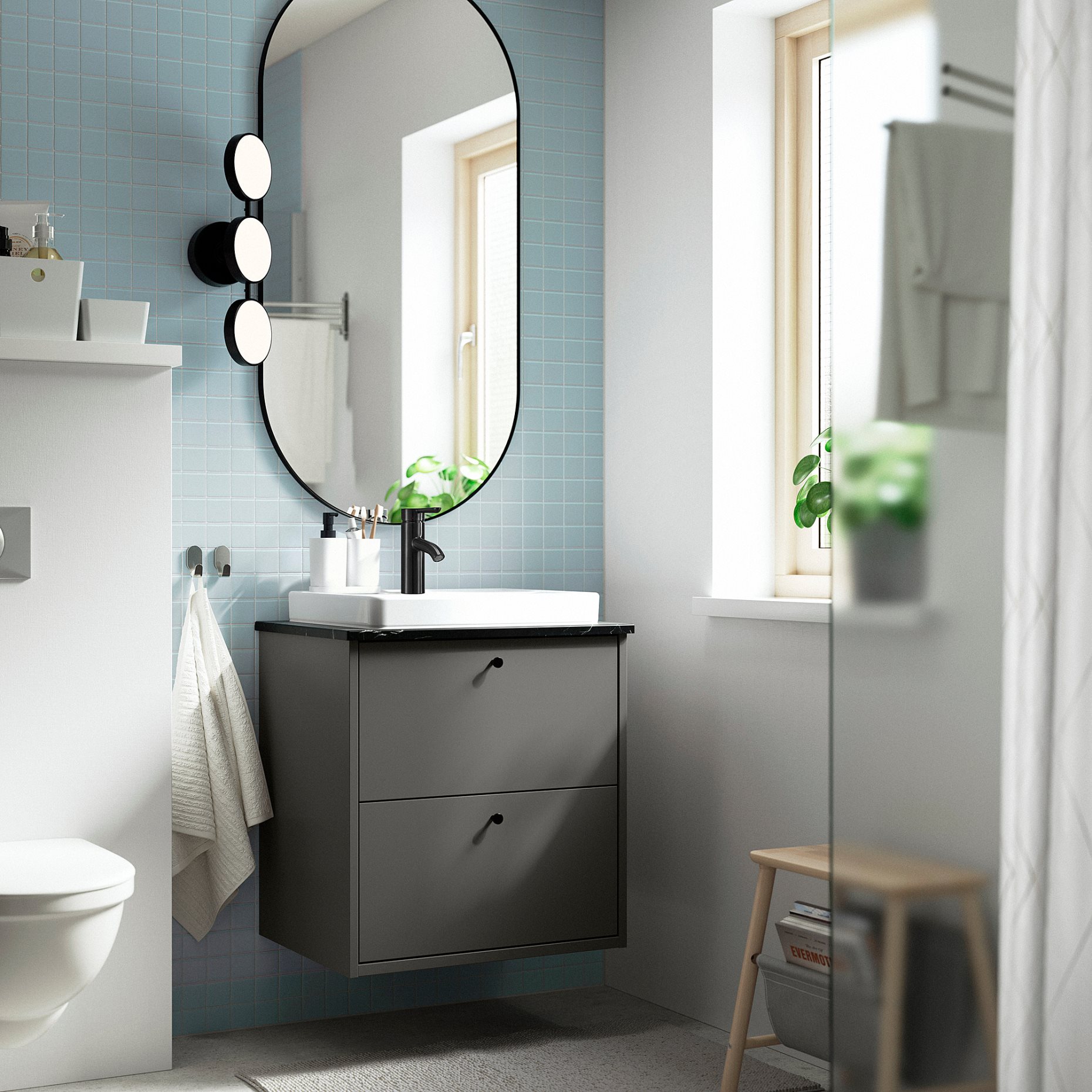 HAVBACK/ORRSJON, wash-stand with drawers/wash-basin/tap, 62x49x71 cm, 195.905.74