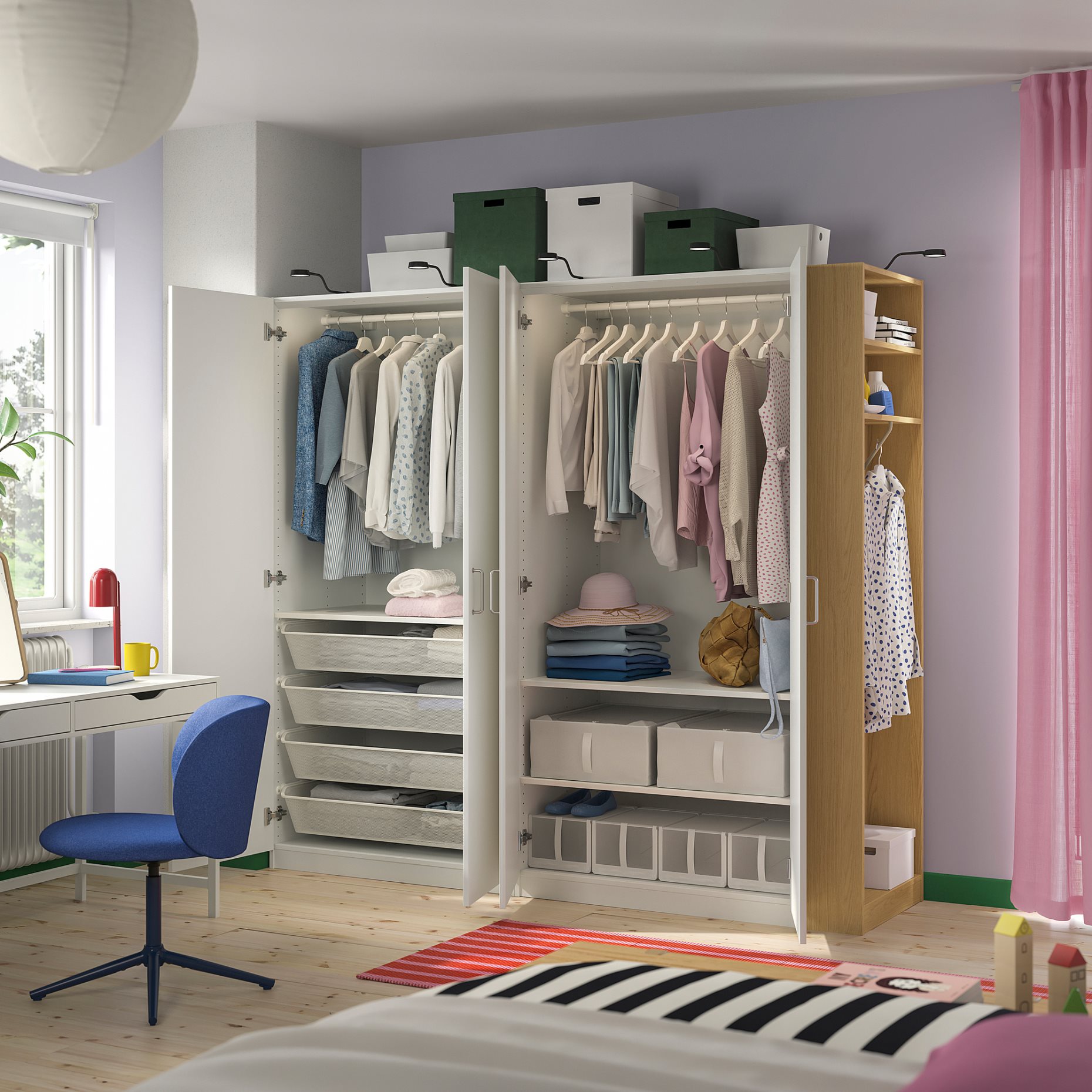 PAX/FORSAND, wardrobe combination, 220x60x201 cm, 196.070.32