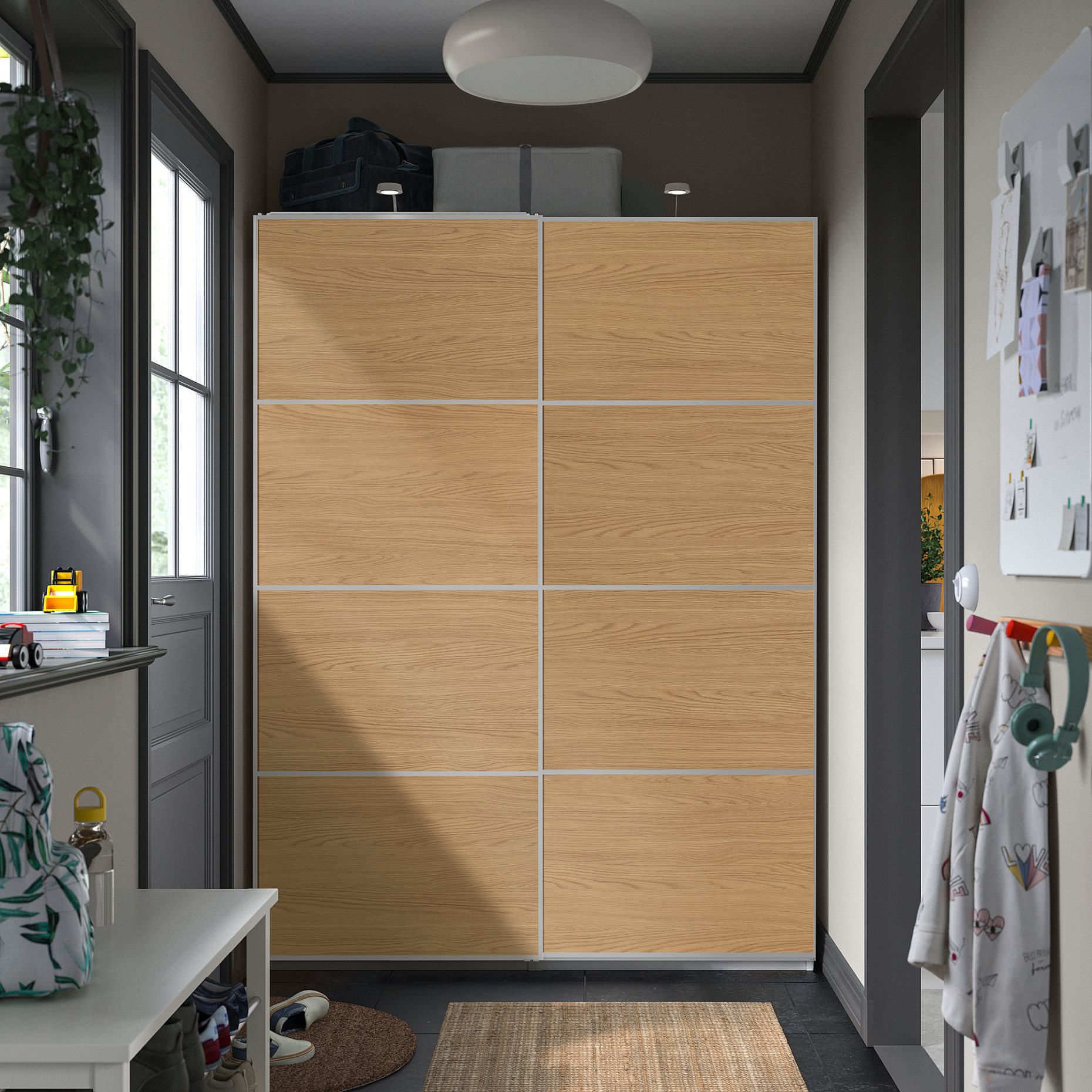 MEHAMN, pair of sliding doors, 150x201 cm, 196.090.12