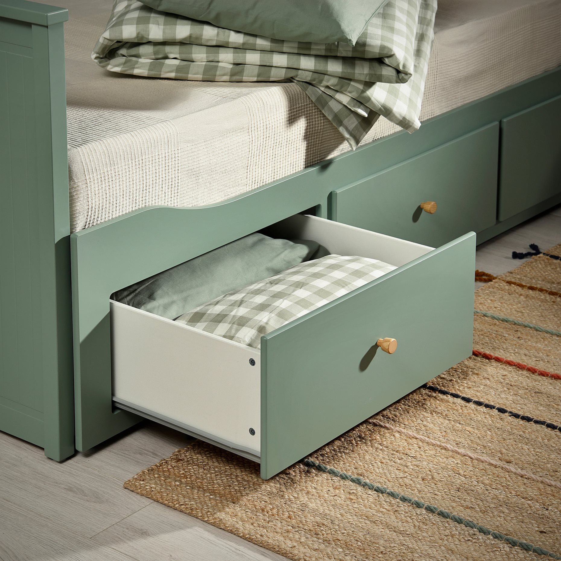 HEMNES, κρεβάτι επισκέπτη day bed 3 συρτάρια/2 στρώματα, 80x200 cm, 196.102.23