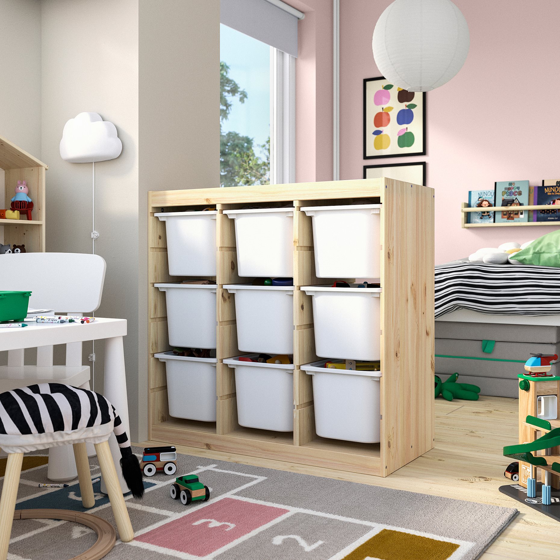 TROFAST, storage combination room divider with boxes, 93x44x91 cm, 196.125.71