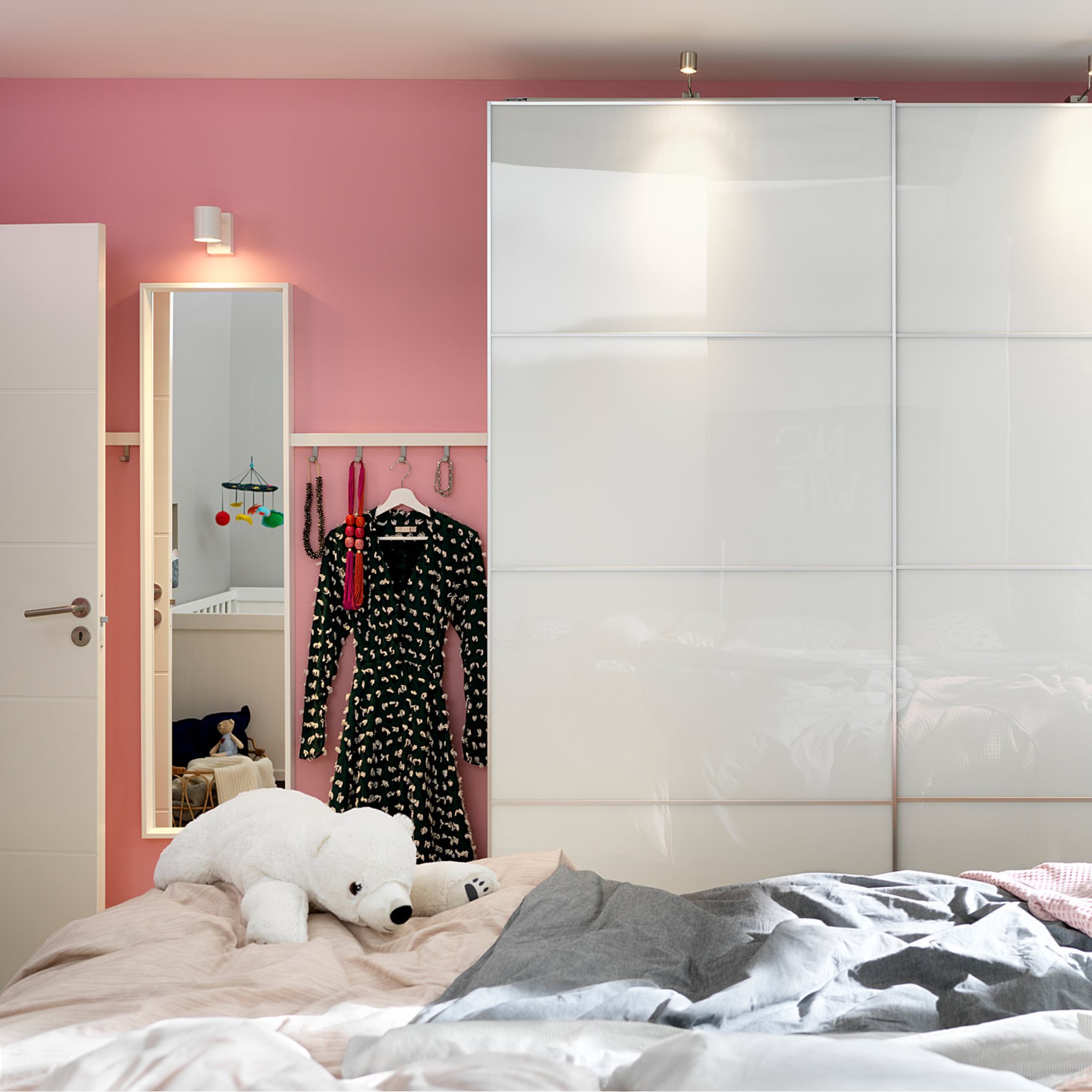 FÄRVIK, 4 panels for sliding door frame, 75x236 cm, 202.503.33