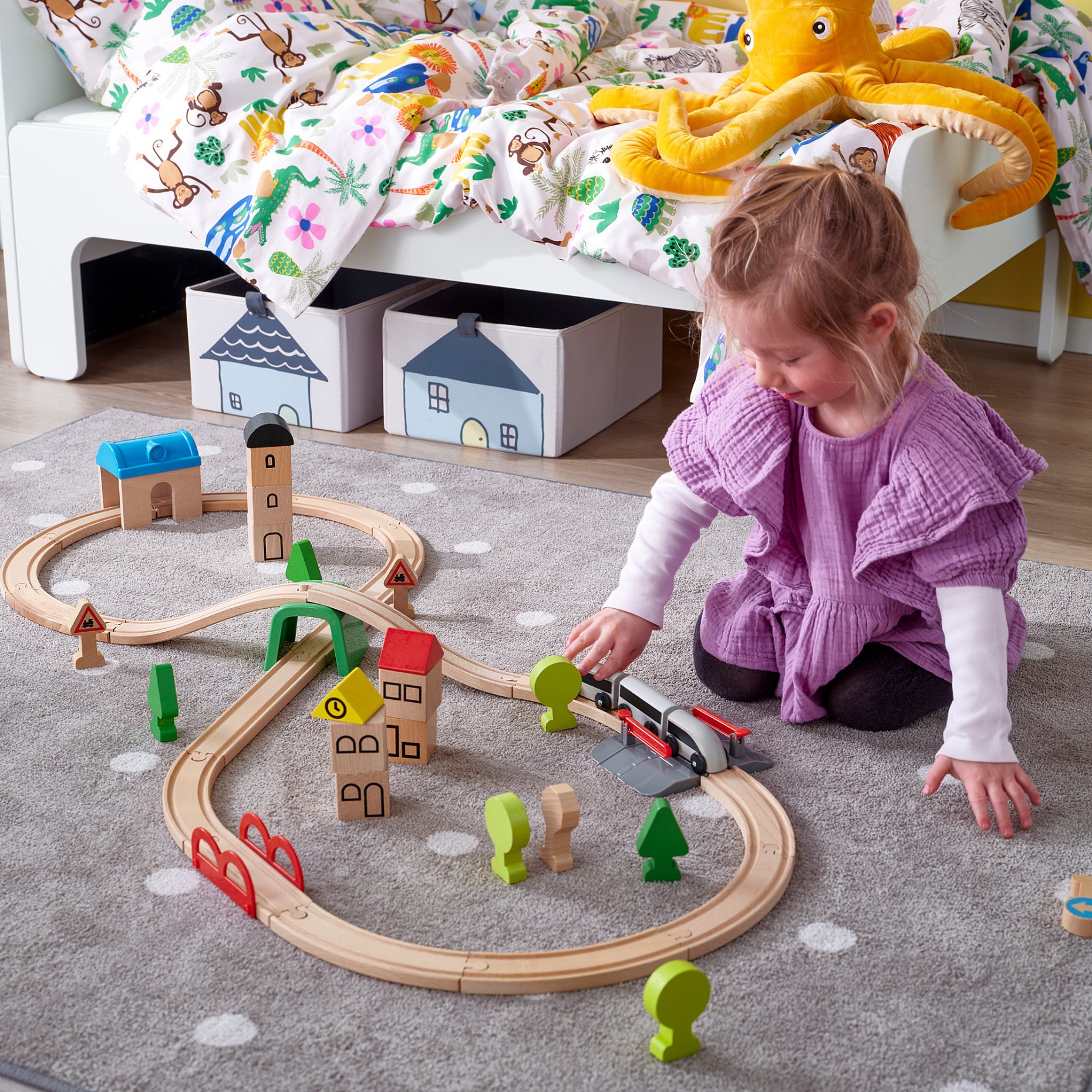 LILLABO, 45-piece train set with rail, 203.300.66