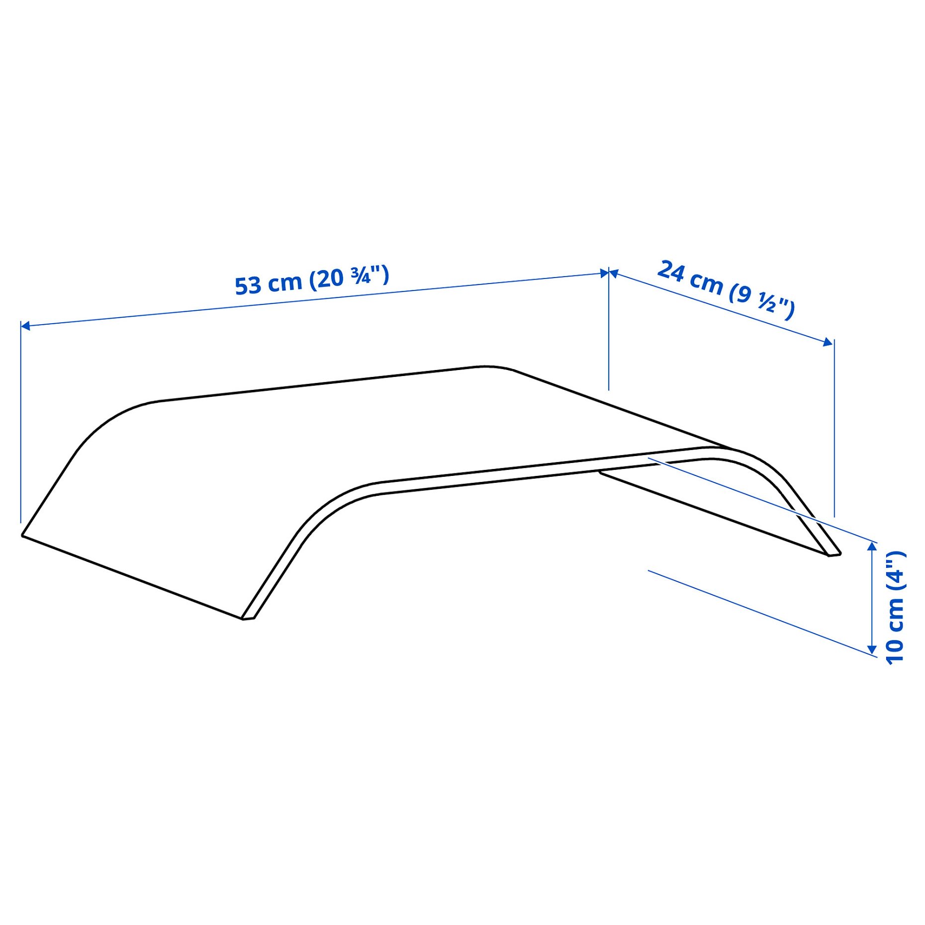 SIGFINN, monitor stand, fixed height, 53x24x10 cm, 203.629.29