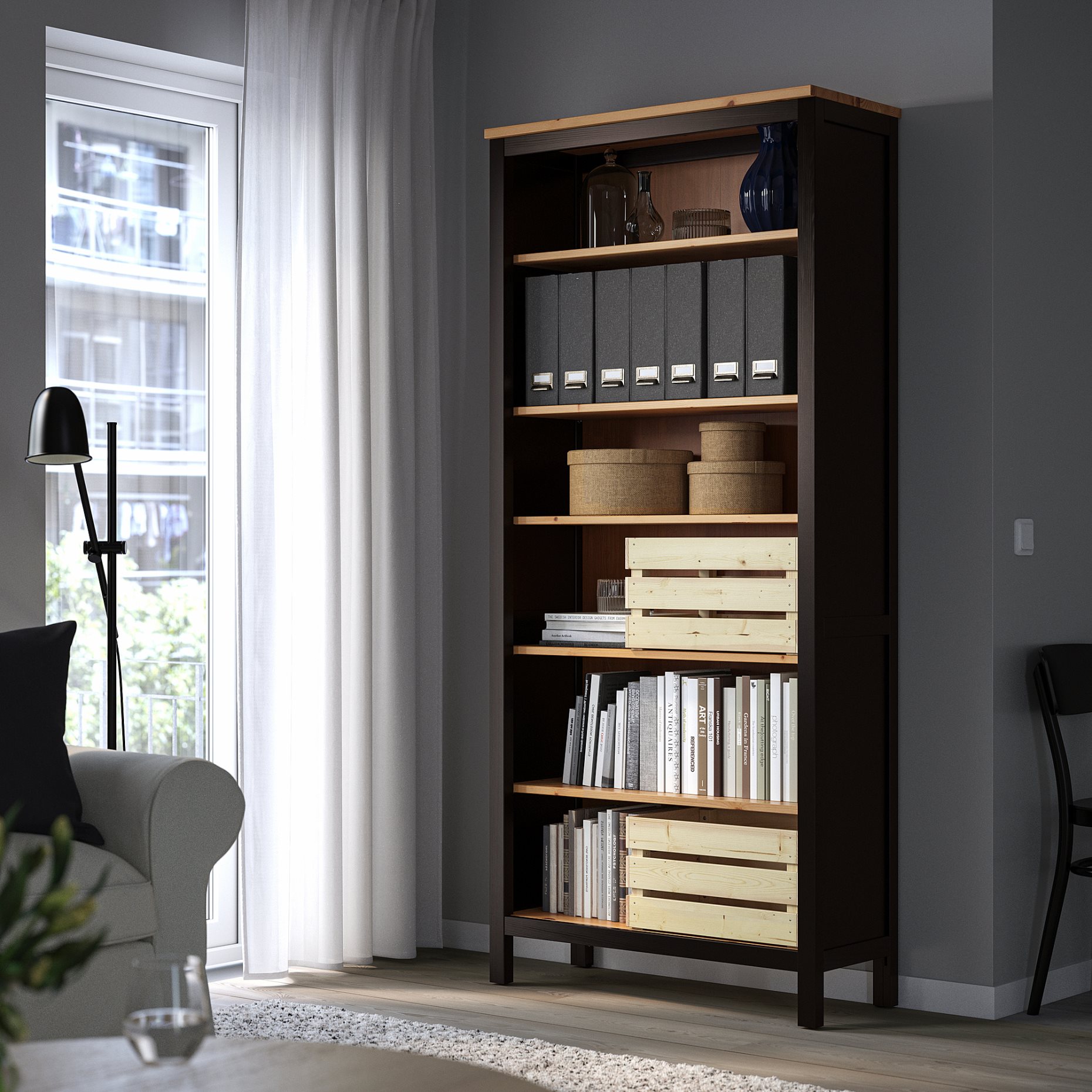 HEMNES, bookcase, 90x197 cm, 204.522.94
