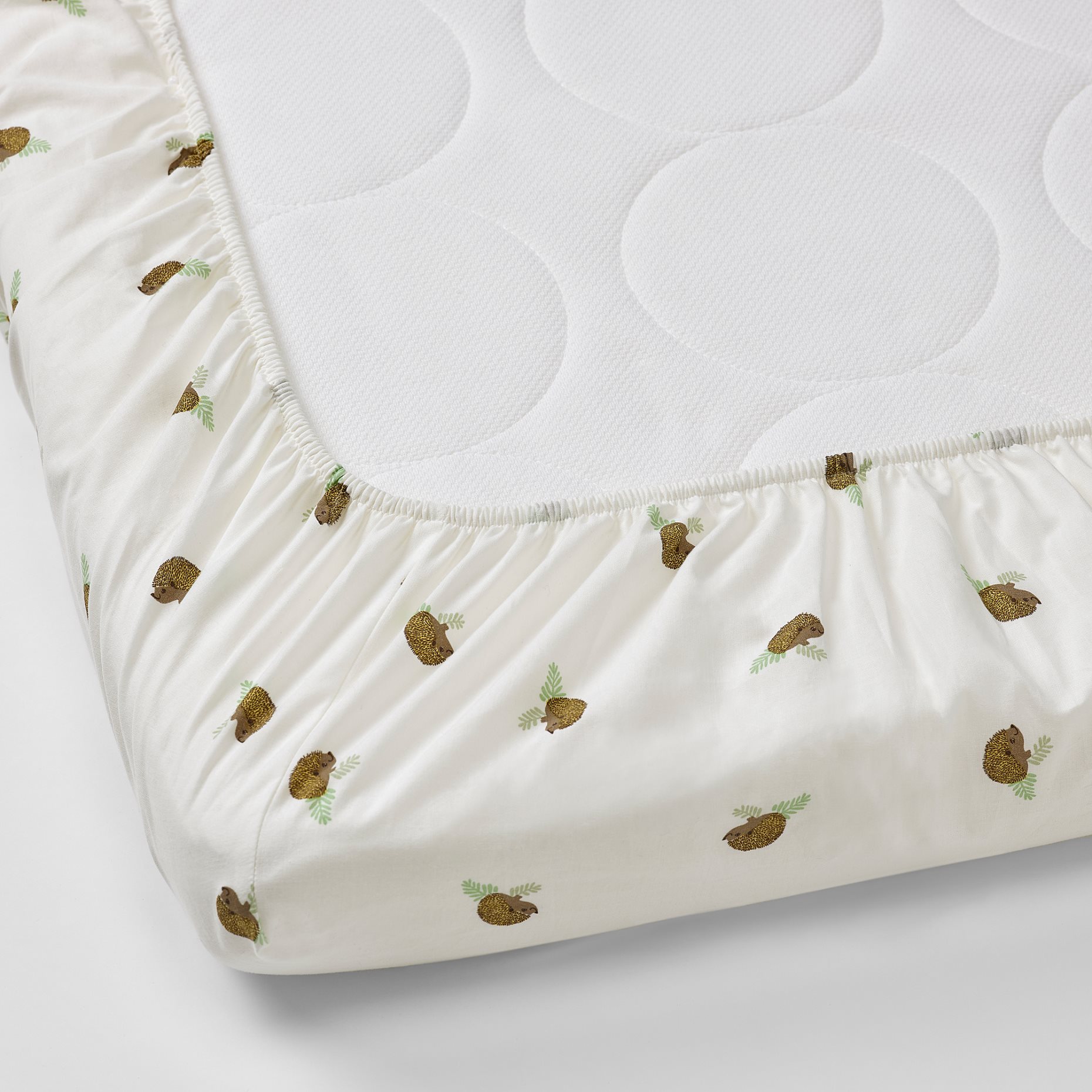 TROLLDOM, fitted sheet for cot/hedgehog pattern, 70x140 cm, 205.143.91