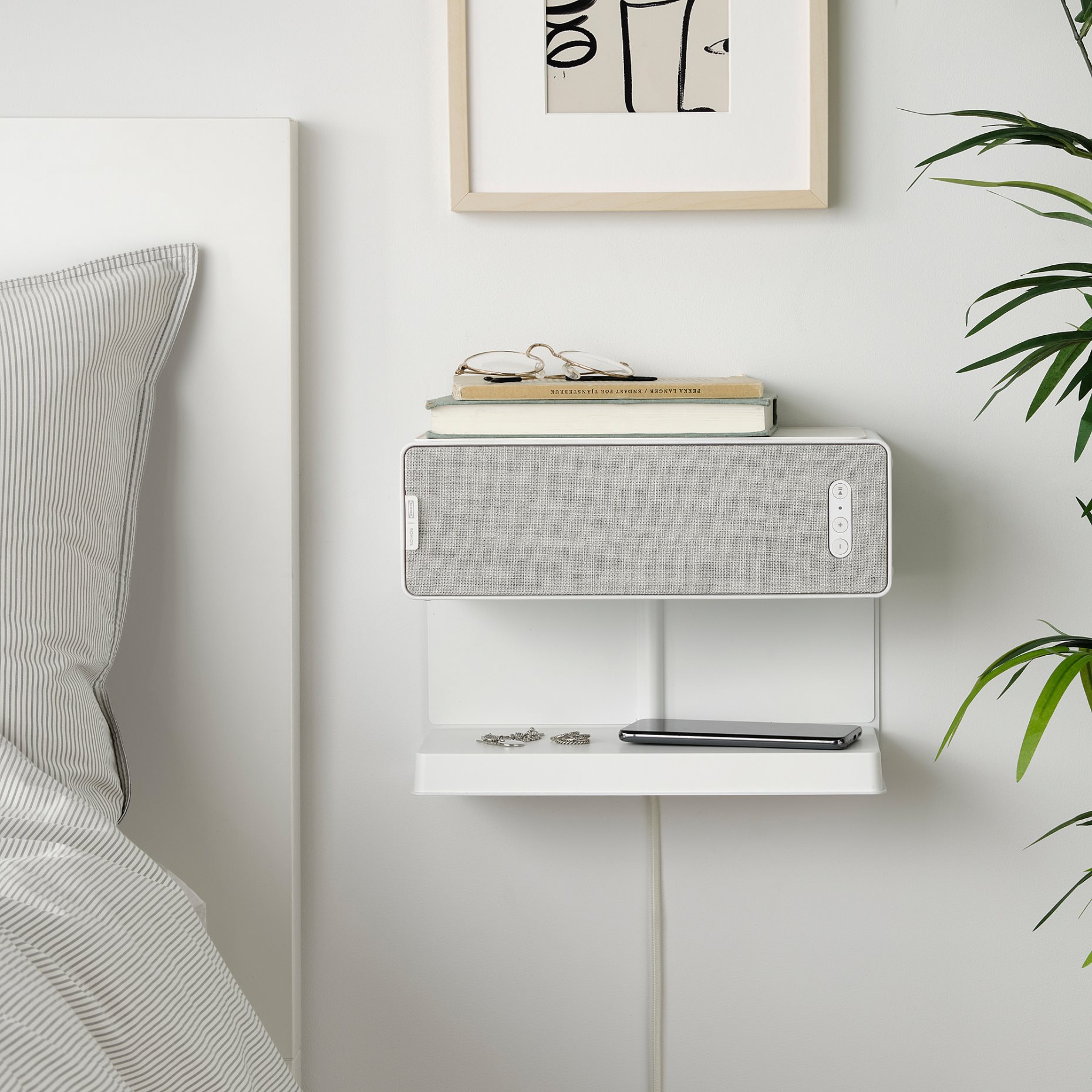SYMFONISK, shelf with wireless charger, 205.210.56