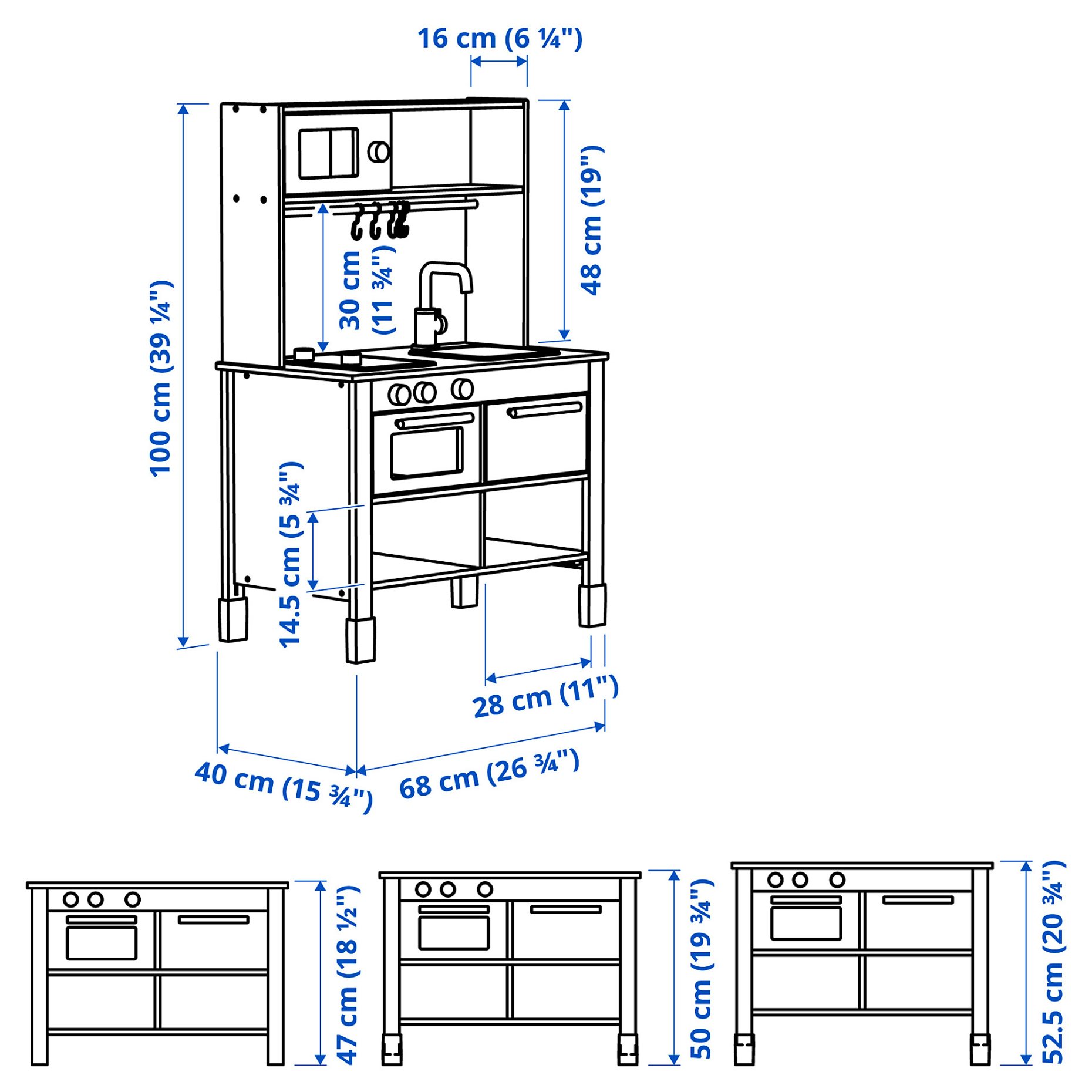 SILLTRUT, kitchen for children, 68x40x100 cm, 205.444.92