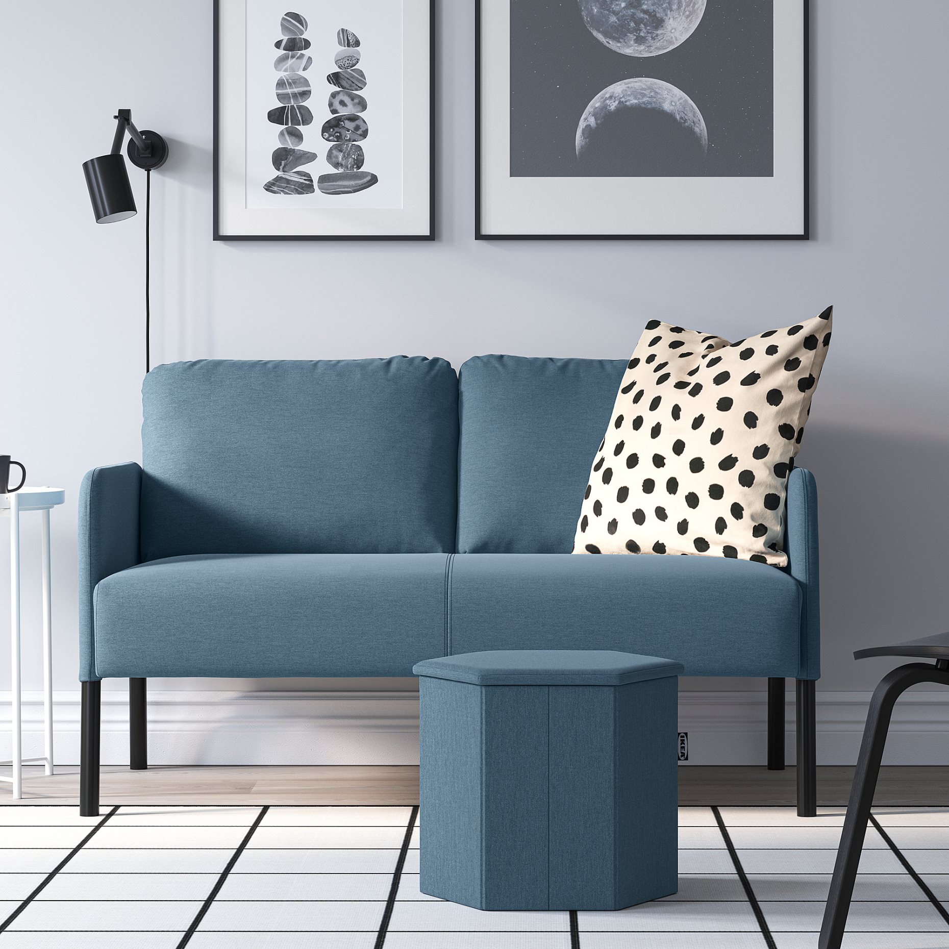 KJUGE, pouffe with storage, 205.655.21