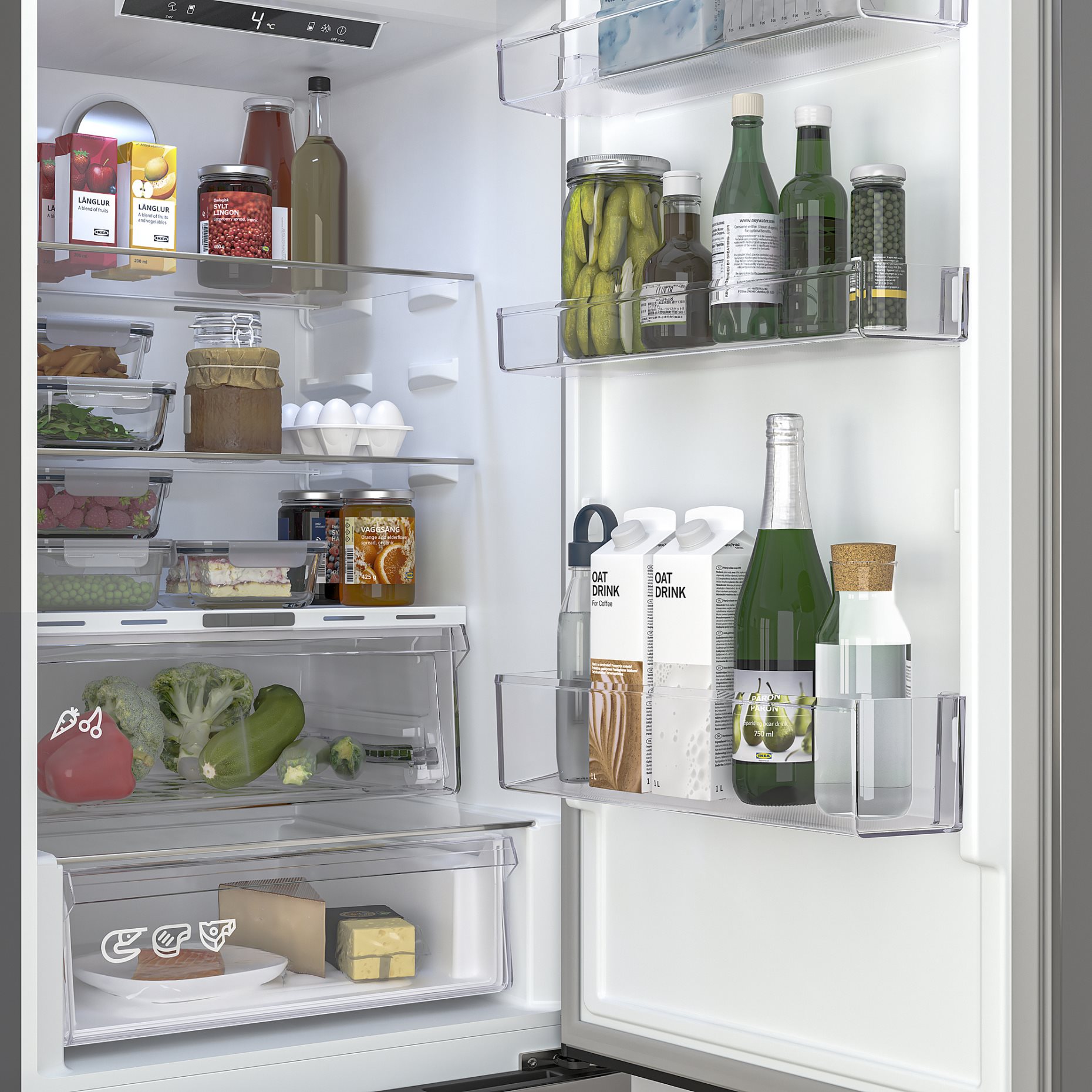 ALINGSAS, ψυγείο/καταψύκτης/ελεύθερο/IKEA 500, 210/106 l, 205.679.59