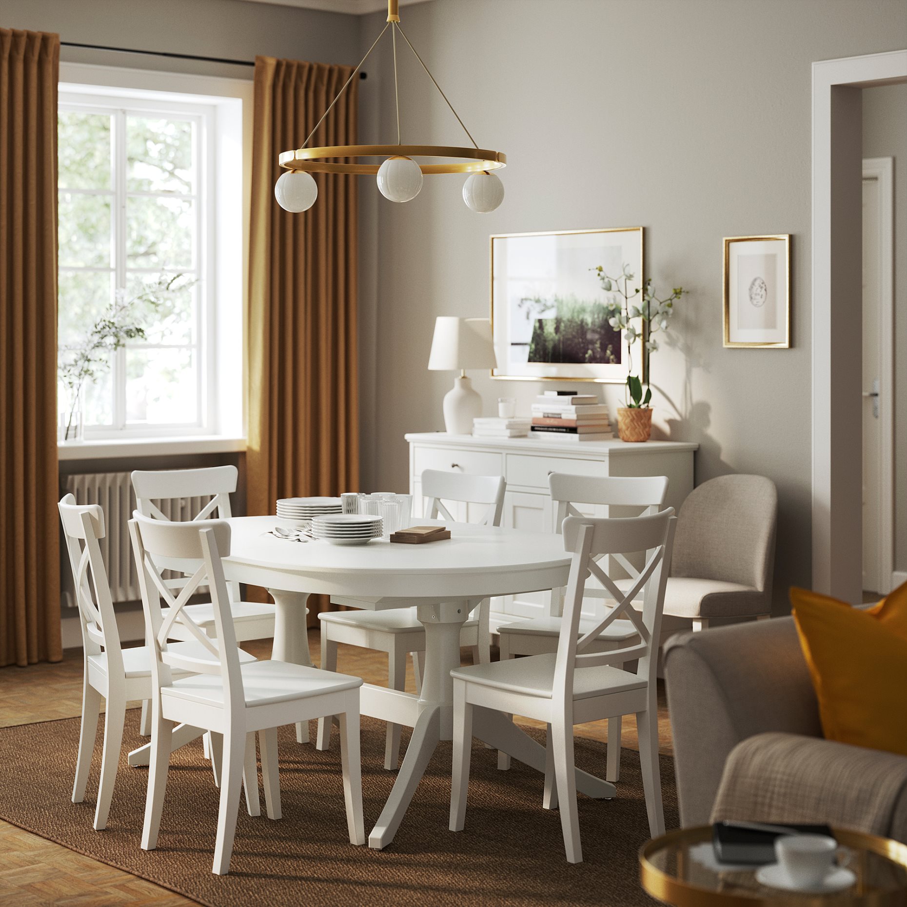 ROSENTORP, extendable table, 160/215x110 cm, 205.682.56