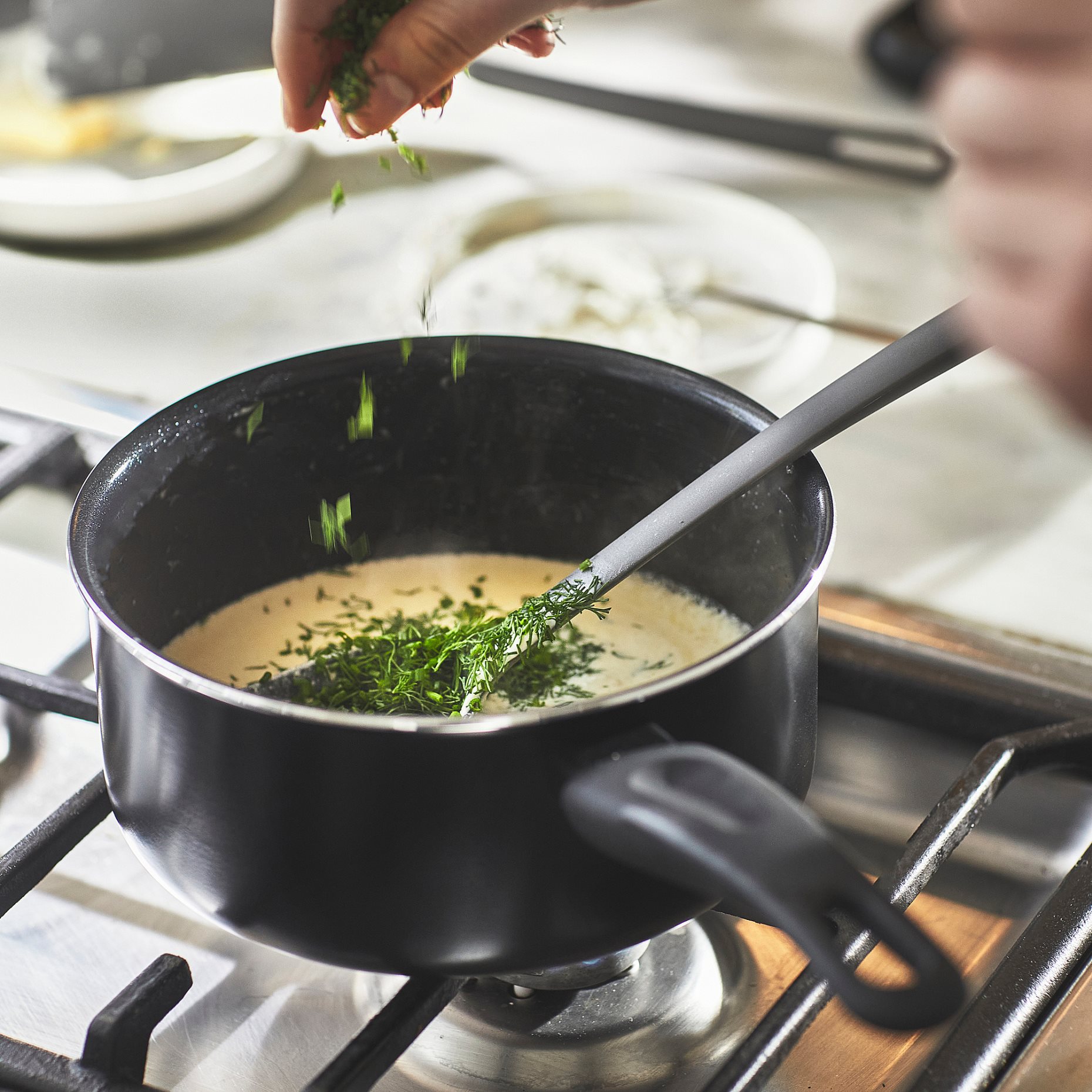 HEMLAGAD, pot with lid non-stick coating, 2 l, 205.809.13
