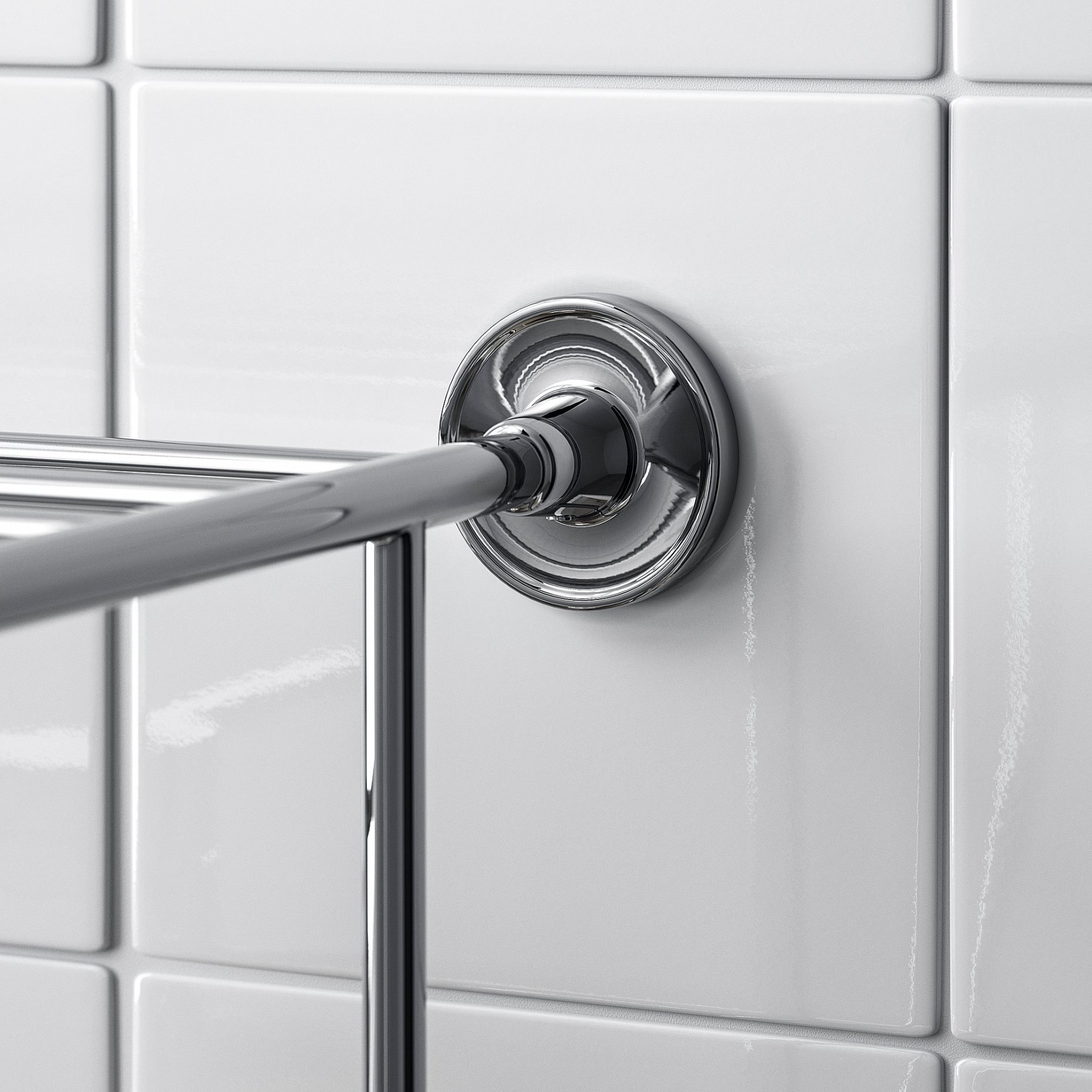 BROFJÄRDEN, wall shelf with towel rail, 75x29 cm, 205.822.38