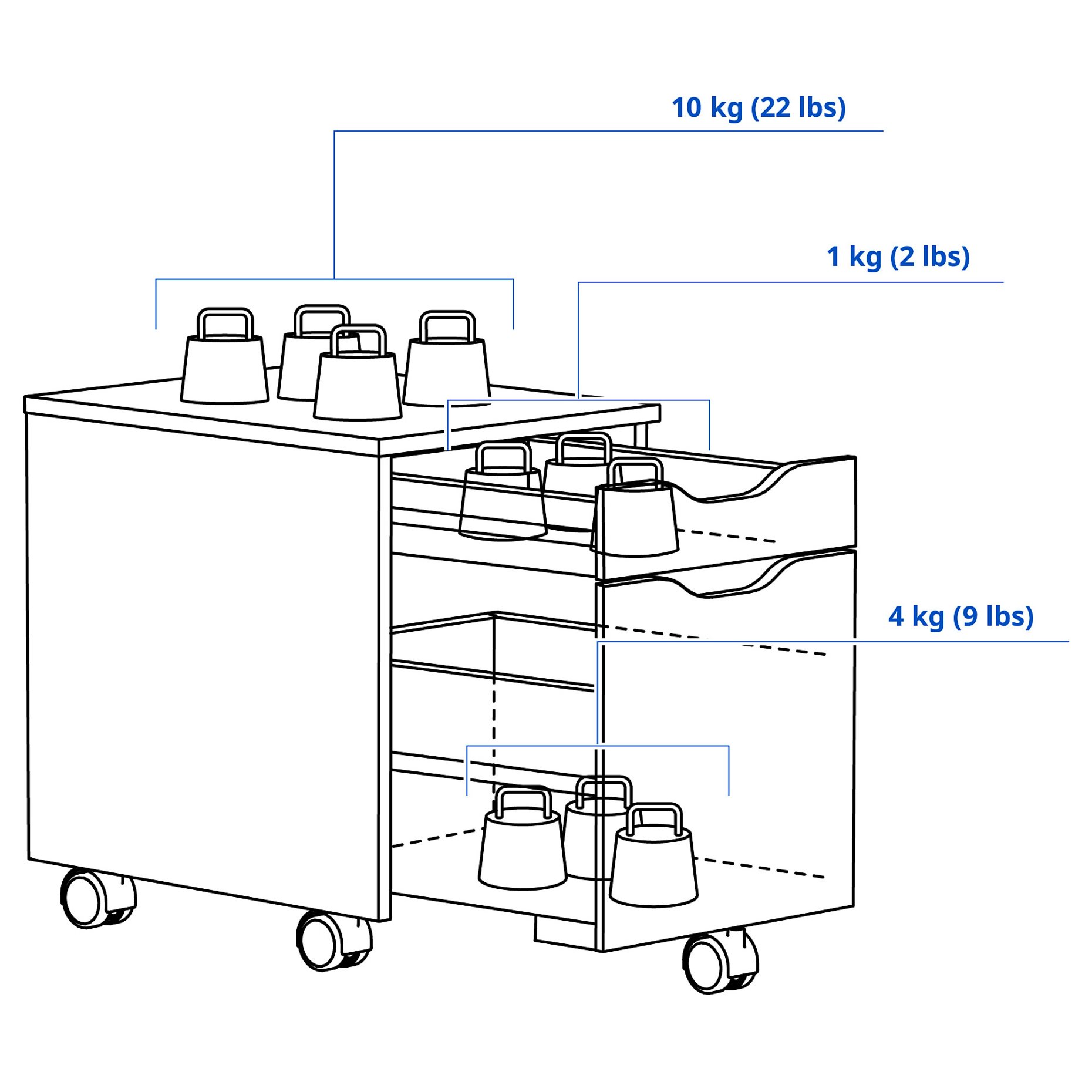 ALEX, drawer unit, 36x50 cm, 205.869.10