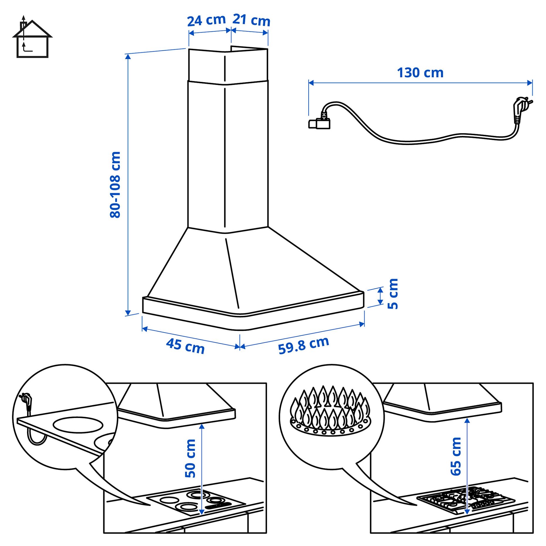 NILSBYN, απορροφητήρας τοίχου/IKEA 300, 60 cm, 206.127.11