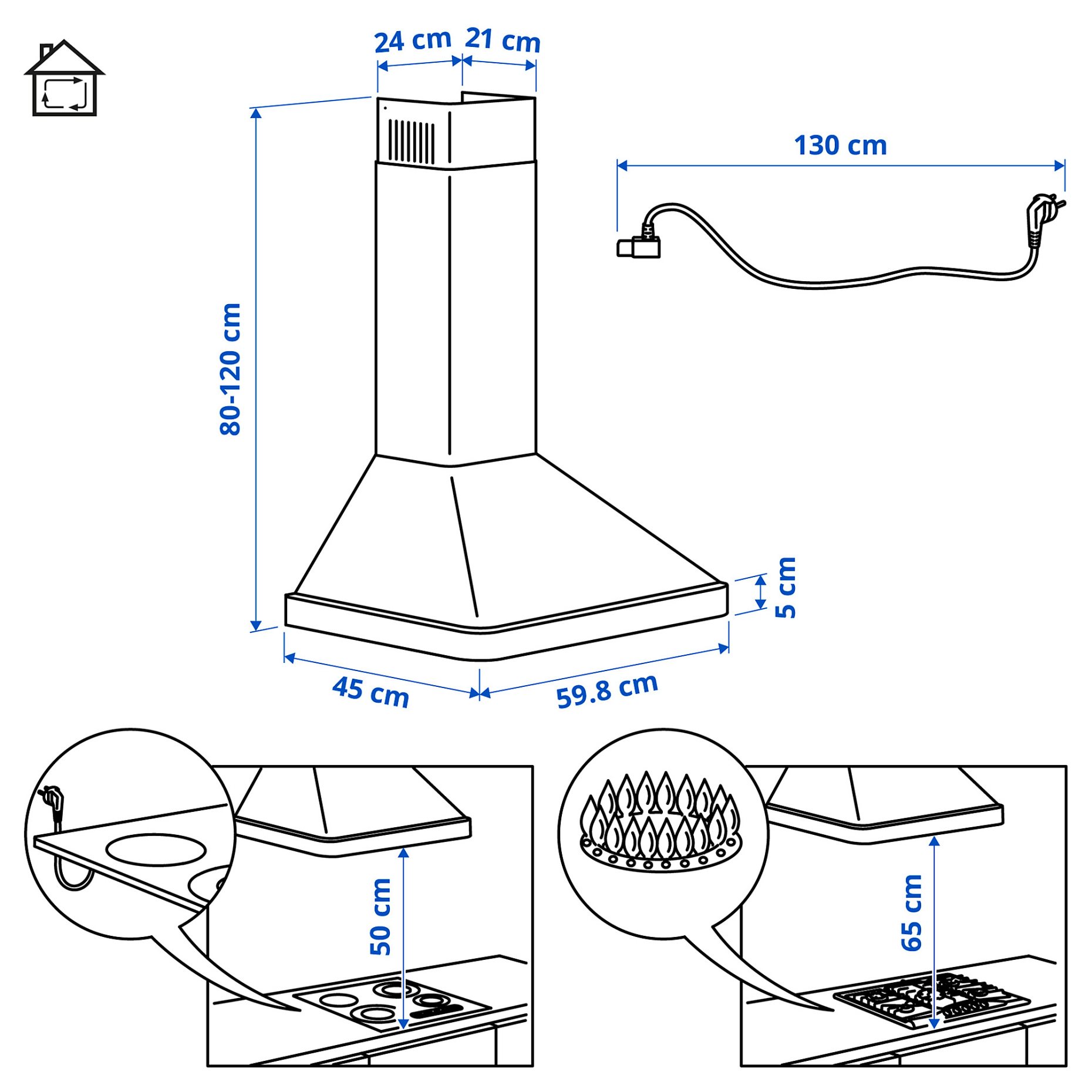 NILSBYN, απορροφητήρας τοίχου/IKEA 300, 60 cm, 206.127.11