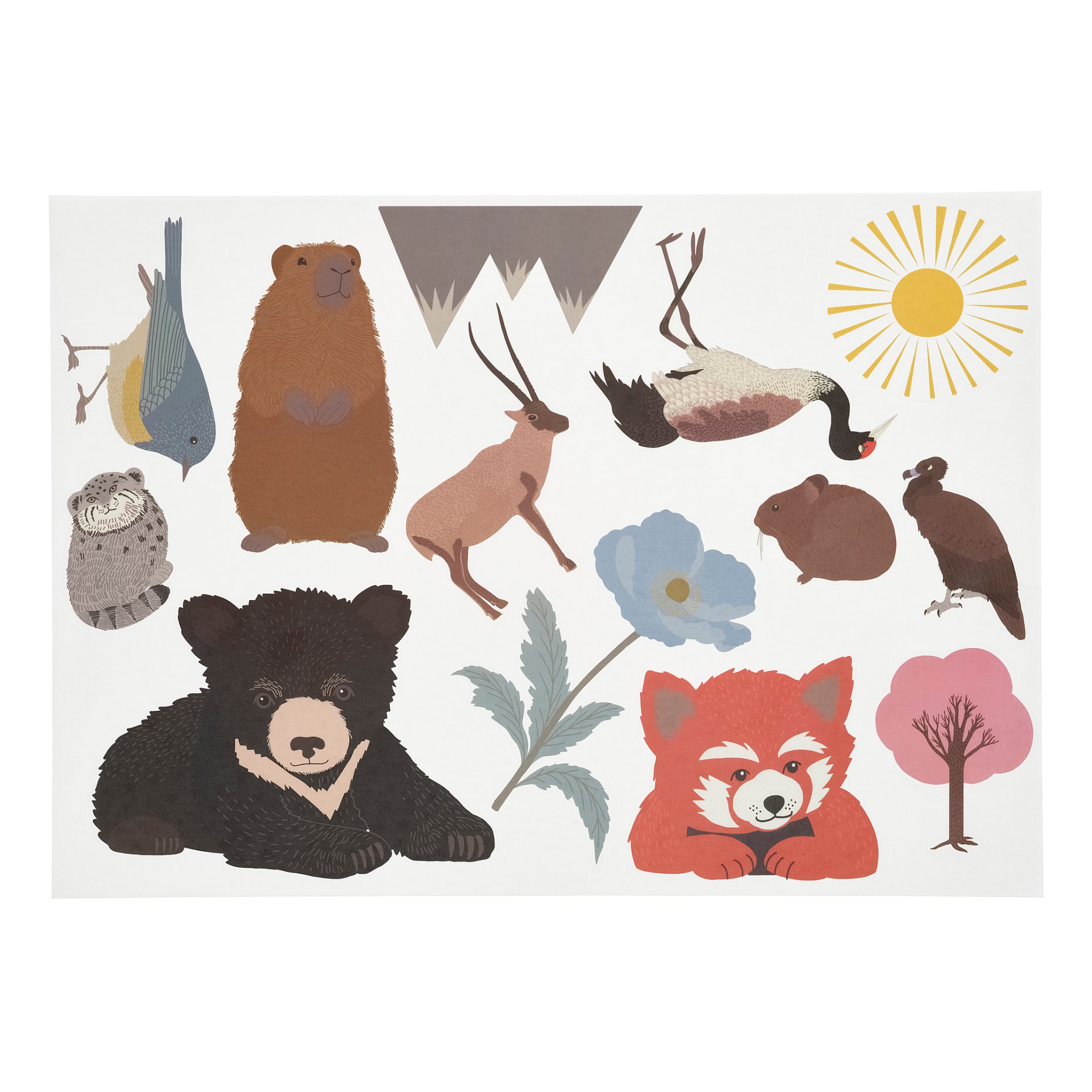 ALPTALL, decoration stickers/Himalayan animals and plants, set of 3, 206.251.86