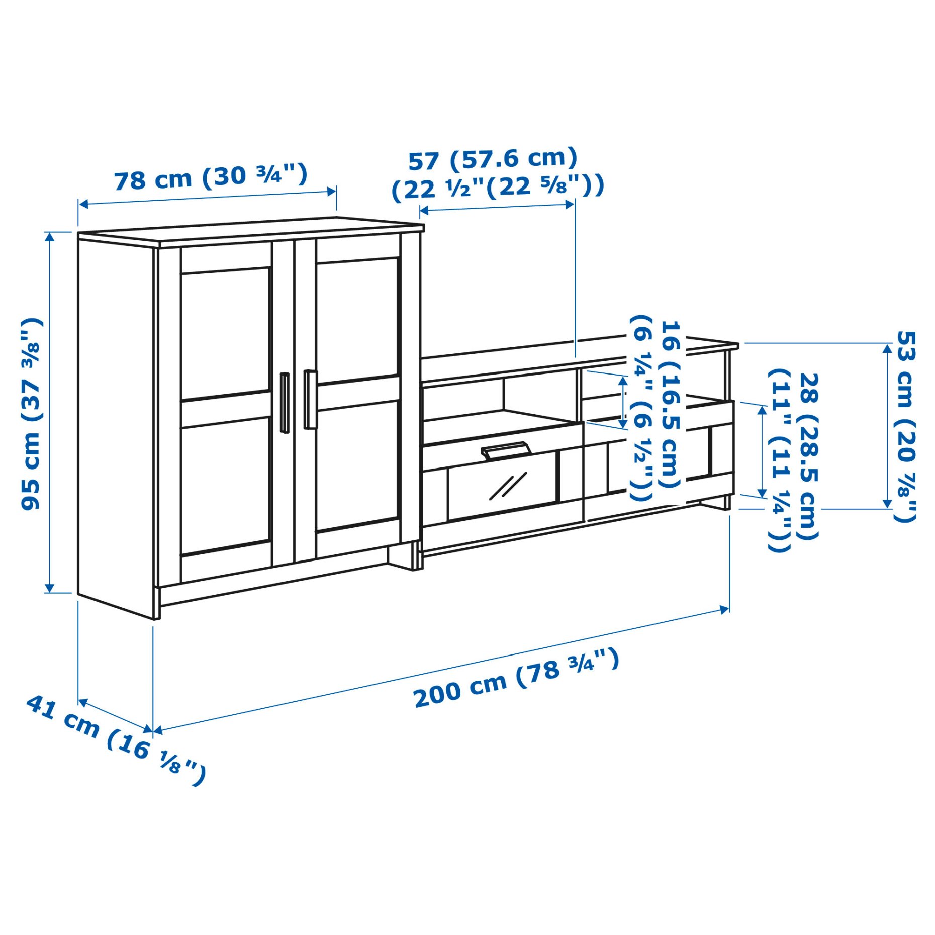 BRIMNES, TV storage combination, 291.843.29