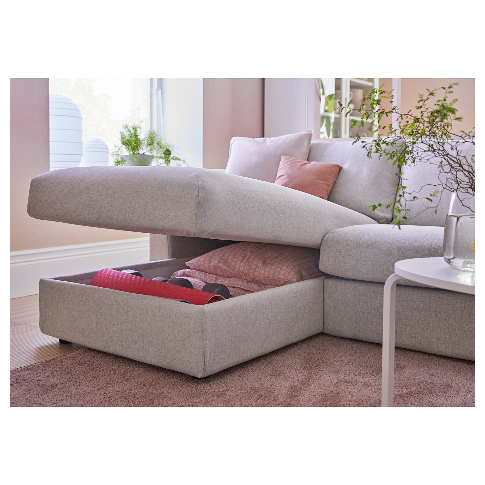 VIMLE, 3-seat sofa with chaise longue with wide armrests, 294.012.95
