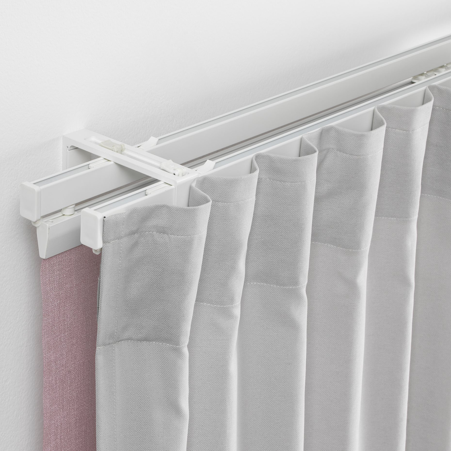 VIDGA, σετ 2 ράγες κουρτίνας για τοίχο, 140 cm, 294.282.66