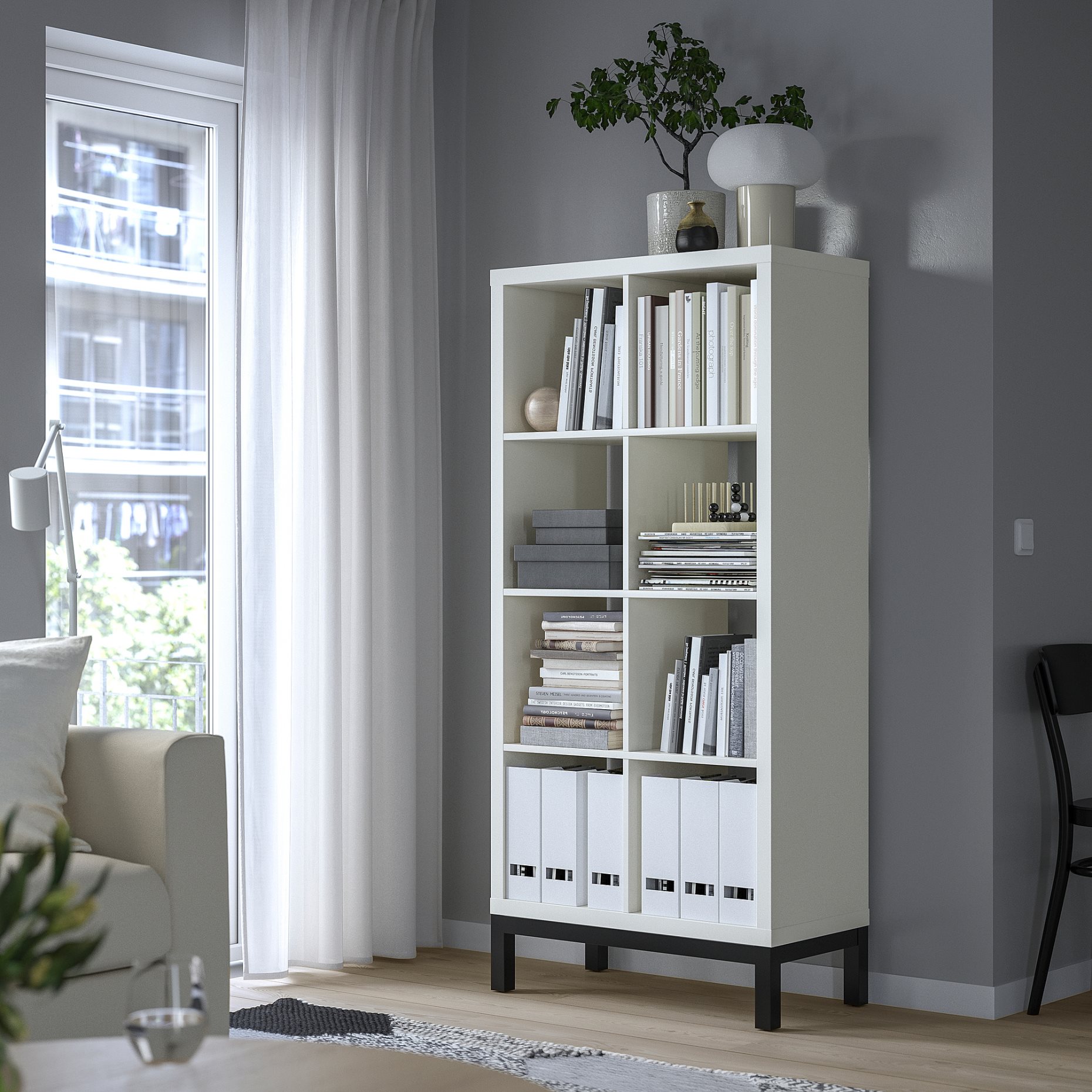 KALLAX, shelving unit with underframe, 77x164 cm, 294.426.20