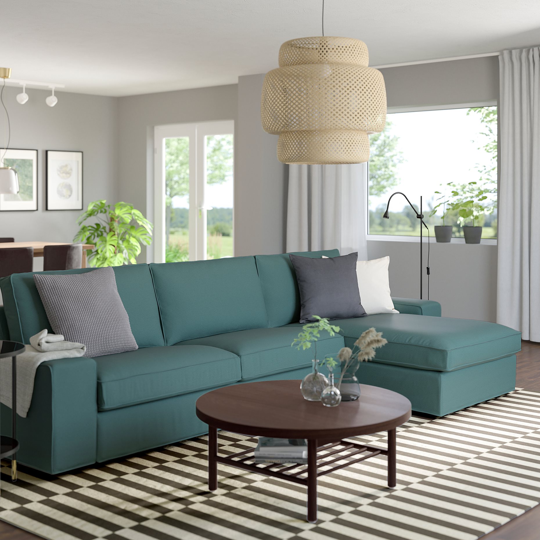 KIVIK, 4-seat sofa with chaise longue, 294.430.59