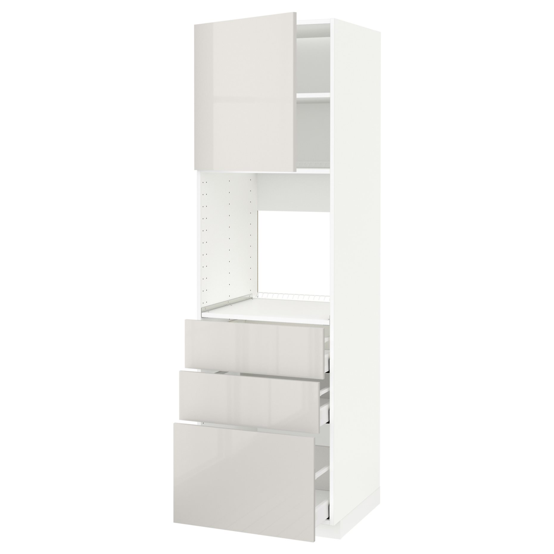 METOD, high cabinet for oven with door/3 drawers, 60x60x200 cm, 294.550.47