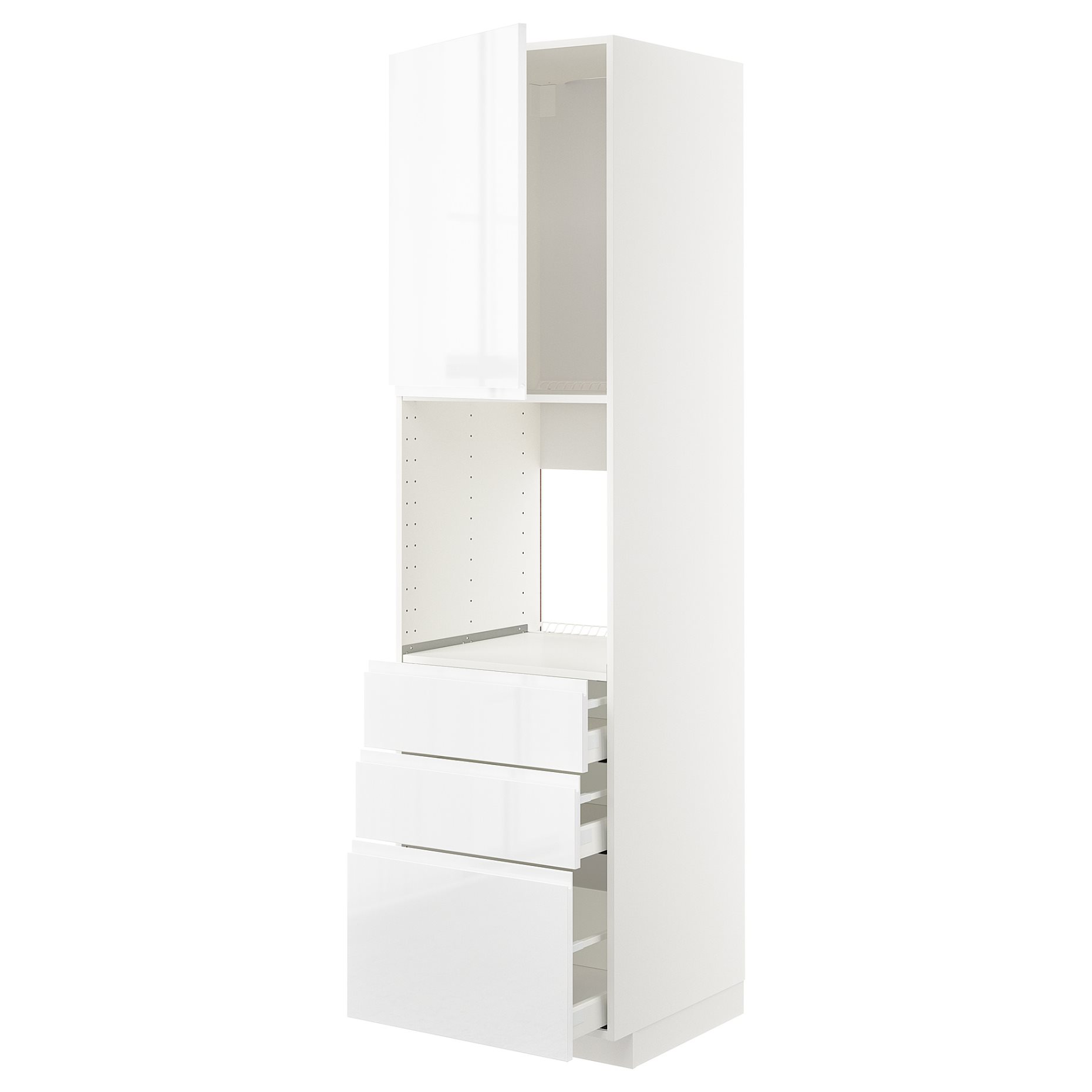 METOD, high cabinet for oven with door/3 drawers, 60x60x220 cm, 294.569.71