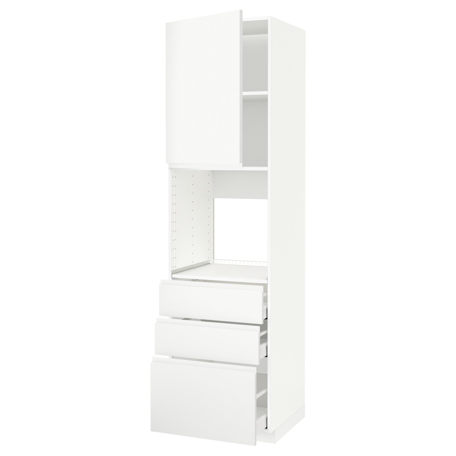 METOD, high cabinet for oven with door/3 drawers, 60x60x220 cm, 294.623.83