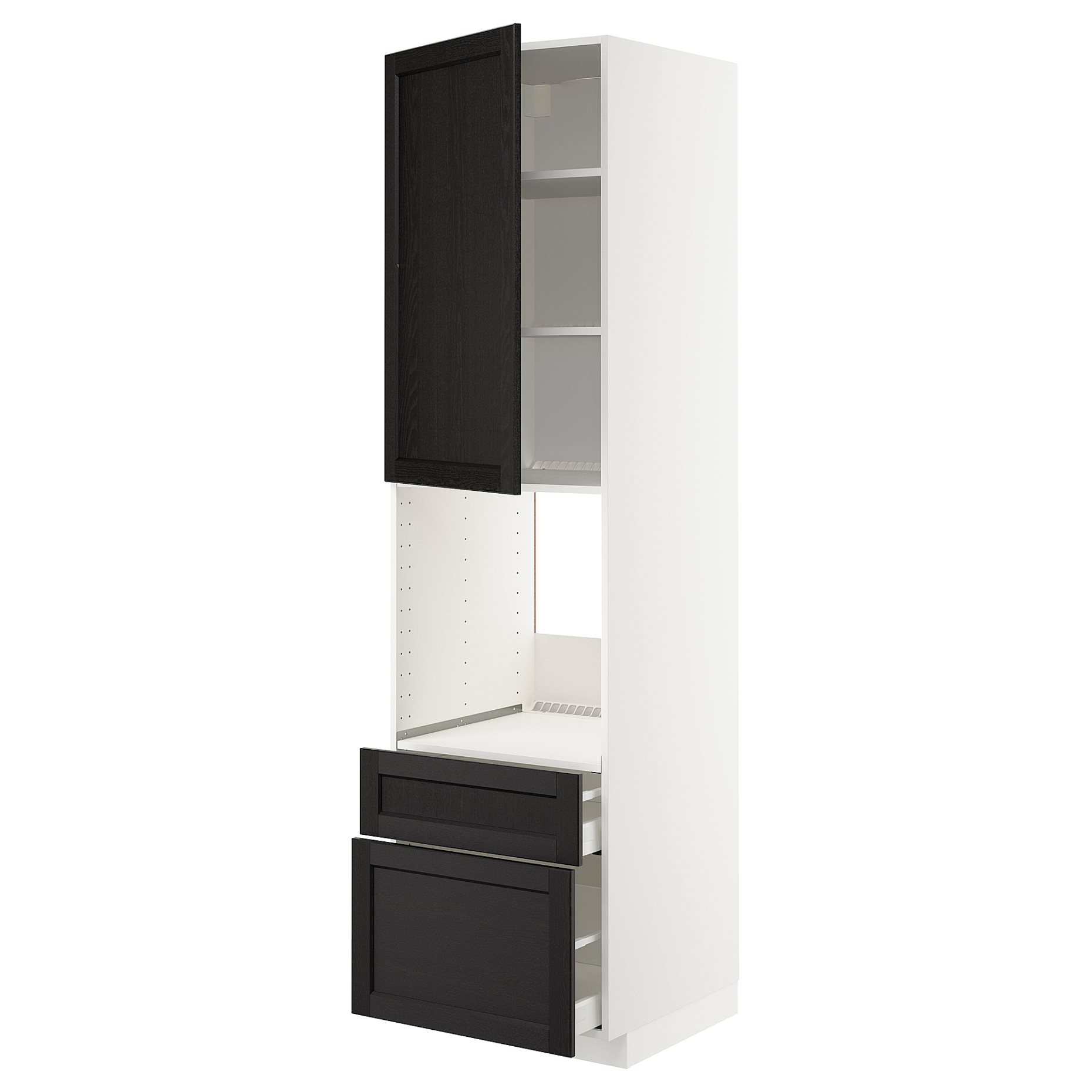 METOD, high cabinet for oven with door/2 drawers, 60x60x220 cm, 294.652.30