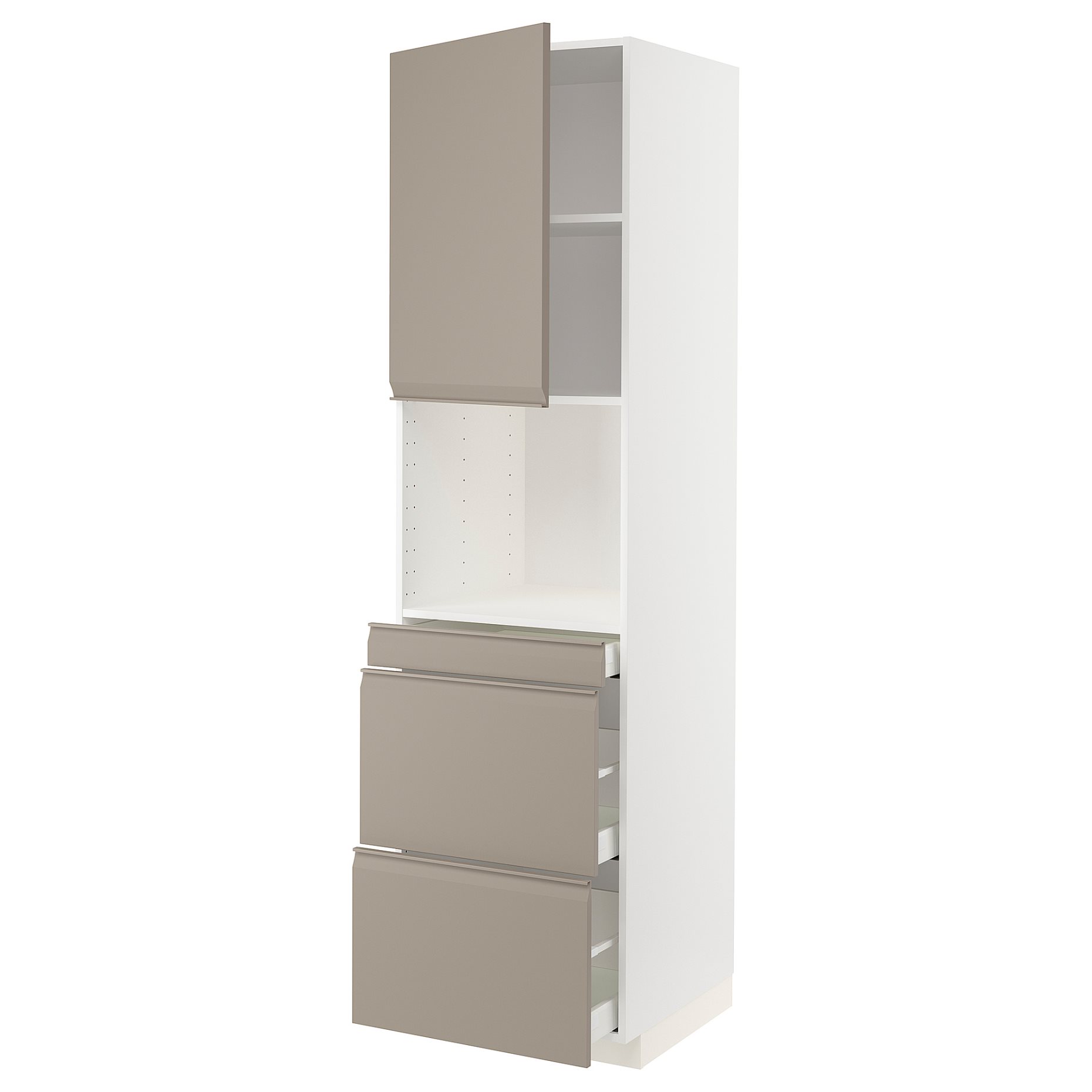 METOD, high cabinet for microwave combi with door/3 drawers, 60x60x220 cm, 294.926.86