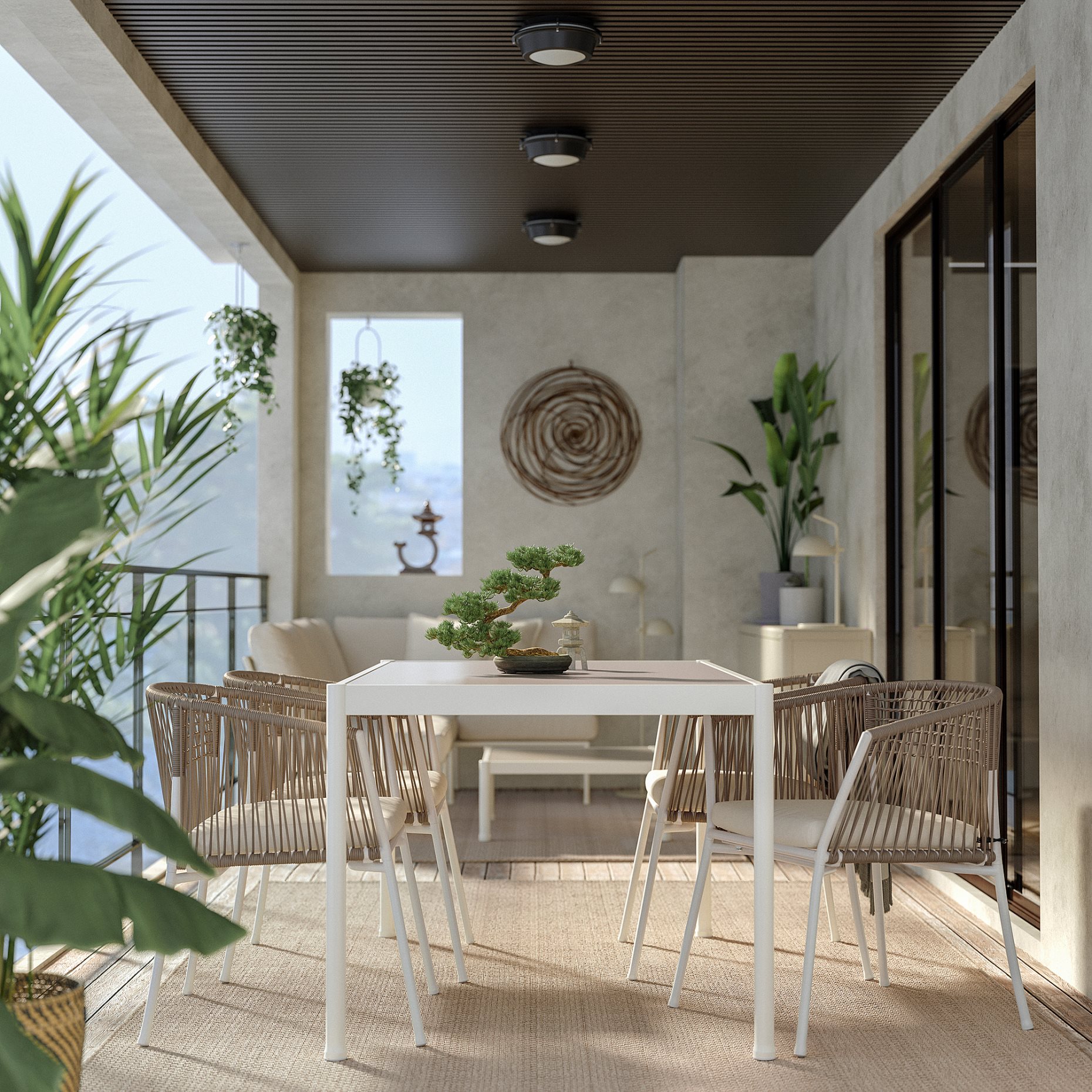 SEGERÖN, τραπέζι και 4 καρέκλες με μπράτσα/εξωτερικού χώρου, 147 cm, 294.948.45