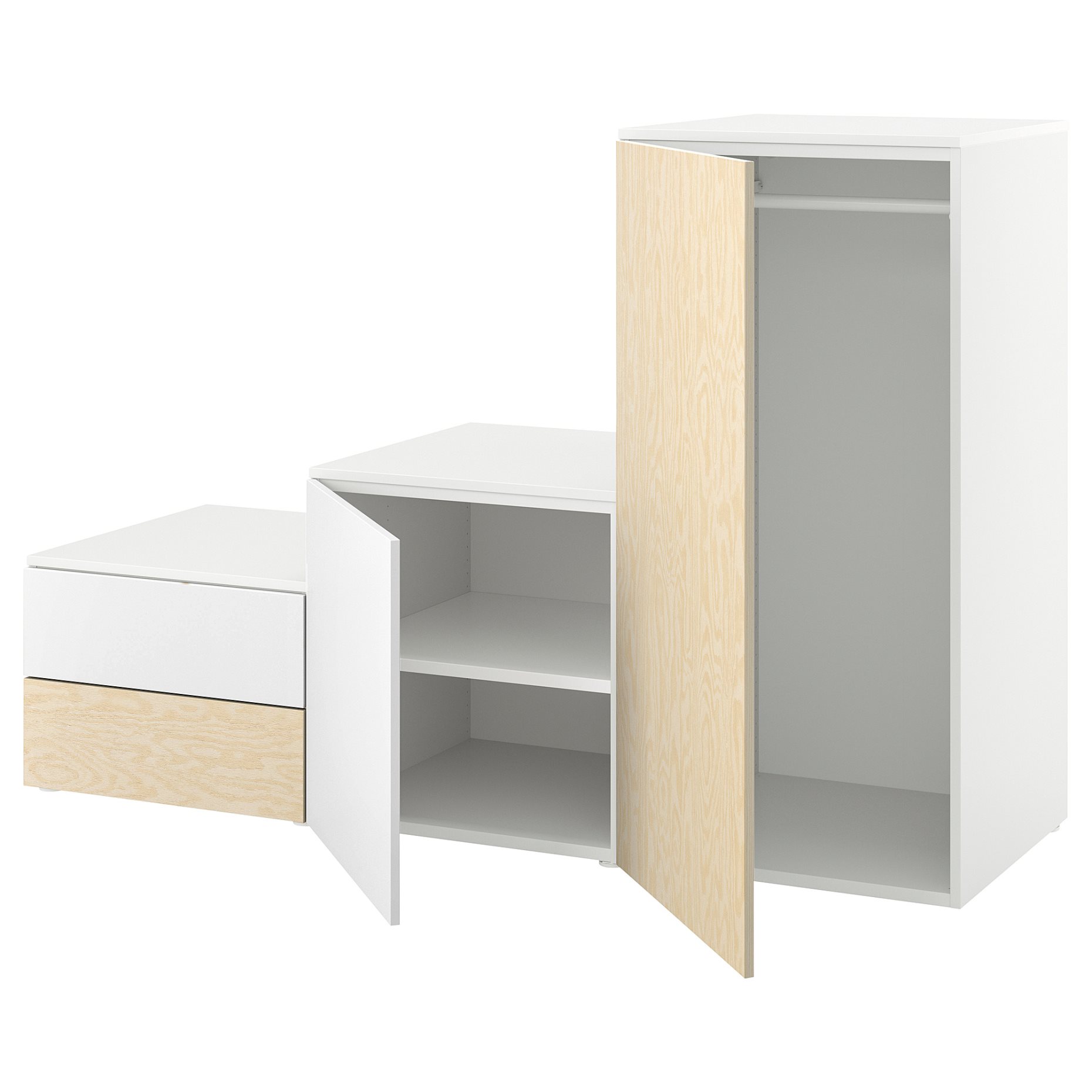 PLATSA, wardrobe with 2 doors and 2 drawers, 180X57X123, 295.009.88