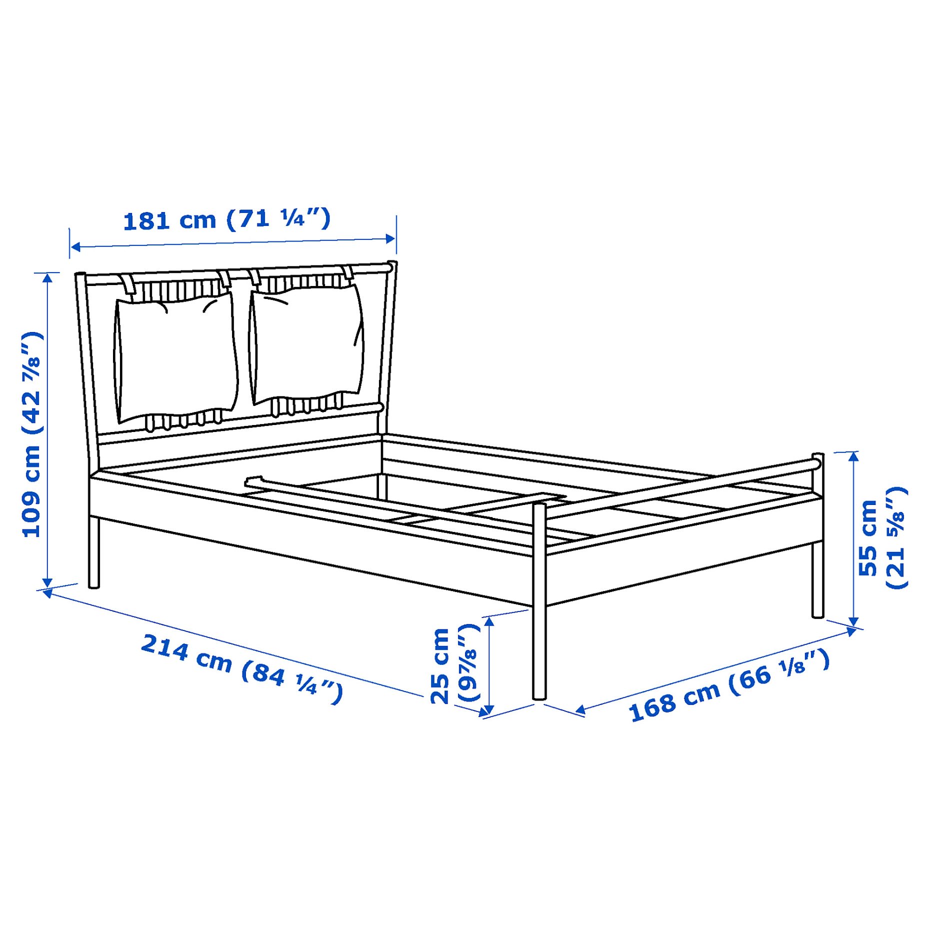 BJÖRKSNÄS, bed frame, 160x200 cm, 295.016.95