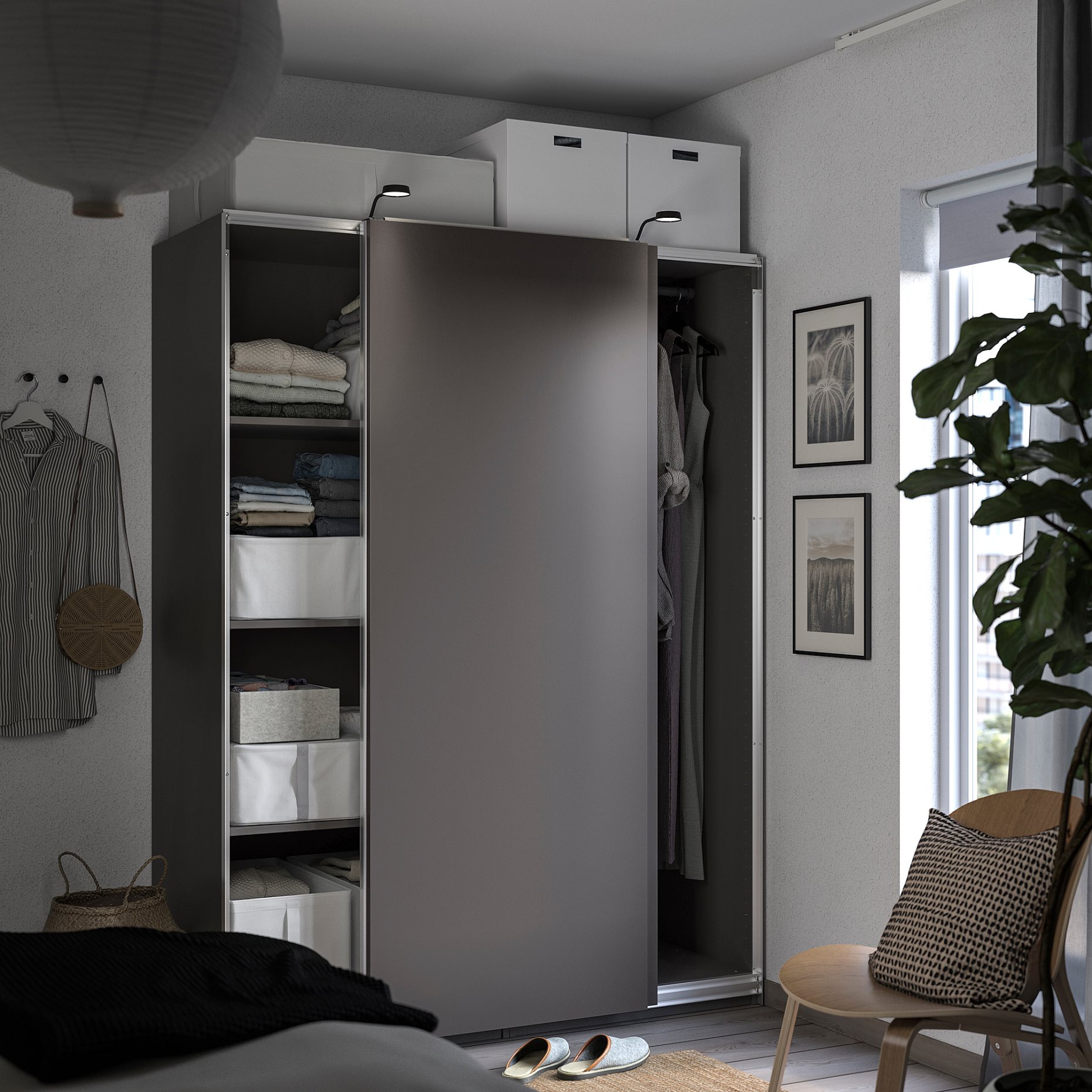 PAX/HASVIK, wardrobe combination, 150x66x201 cm, 295.027.94