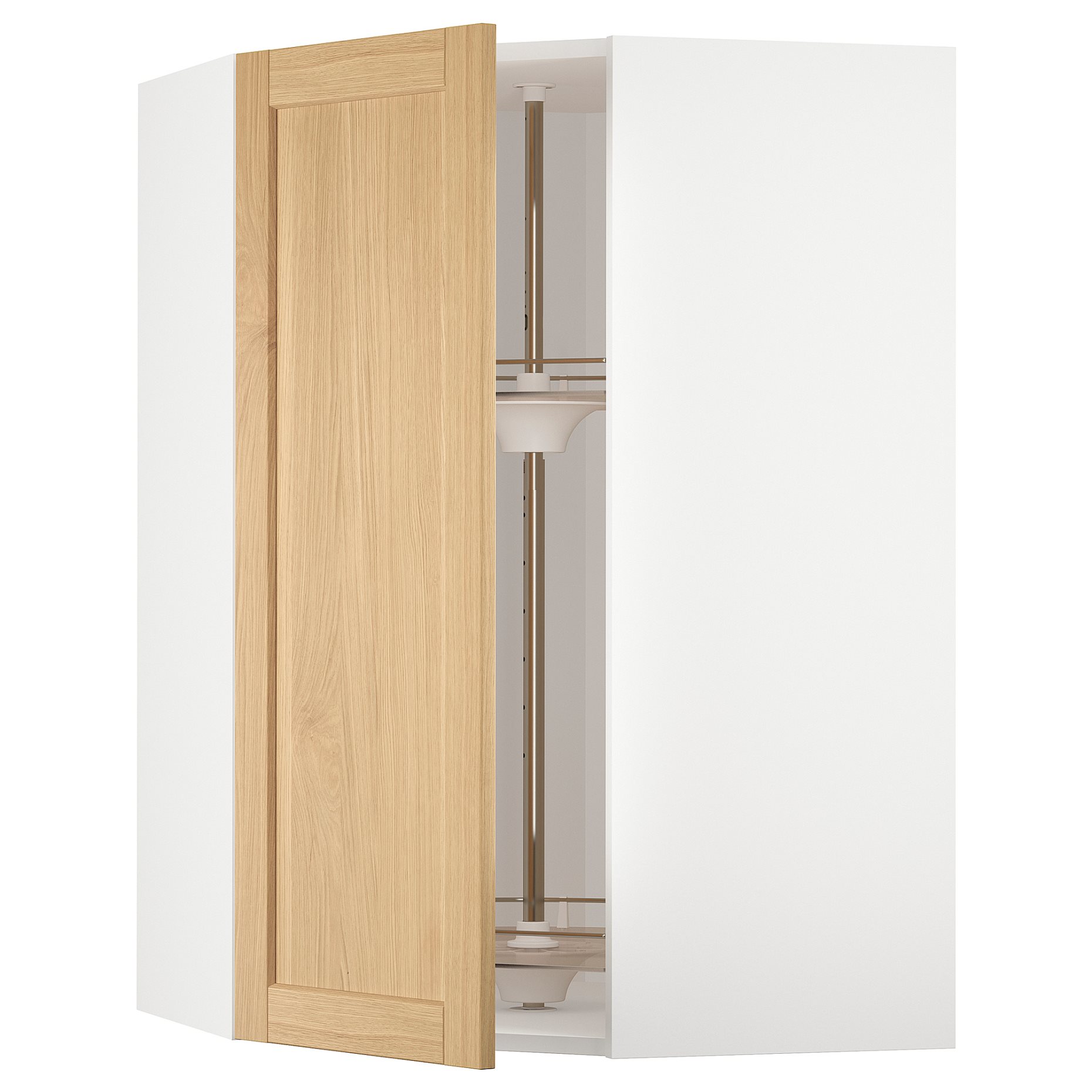 METOD, corner wall cabinet with carousel, 68x100 cm, 295.093.28