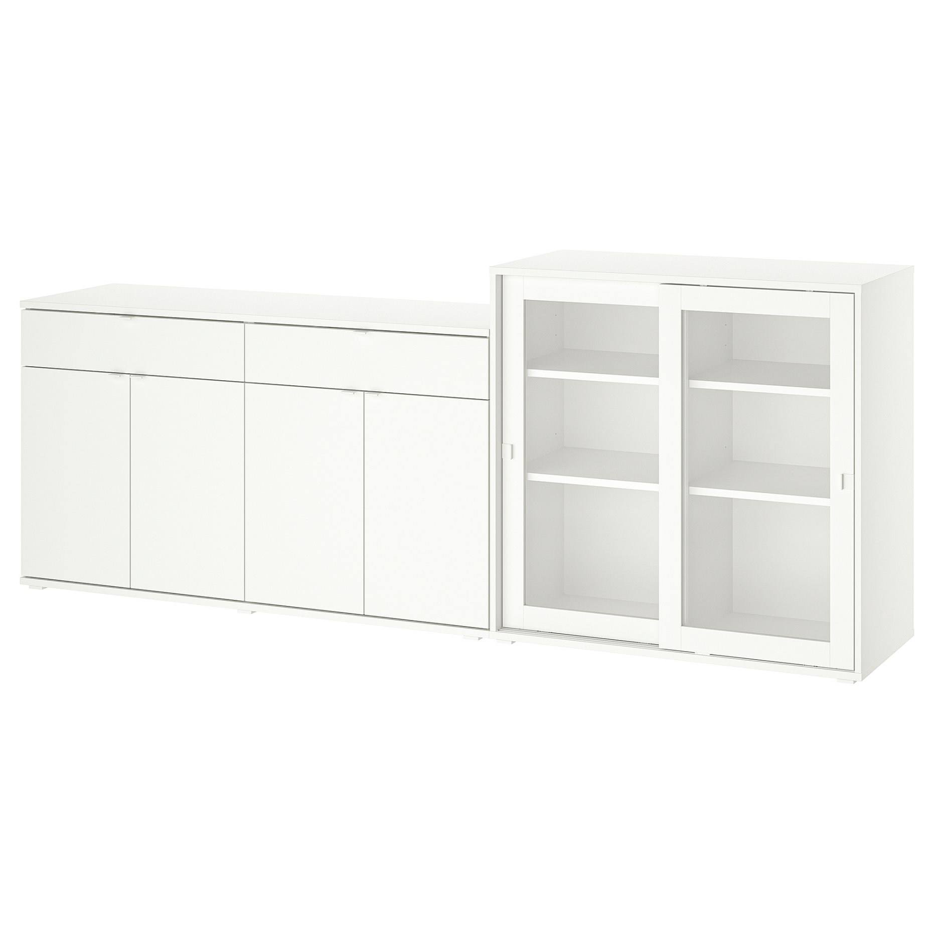 VIHALS, storage combination with glass doors, 235x37x90 cm, 295.212.07