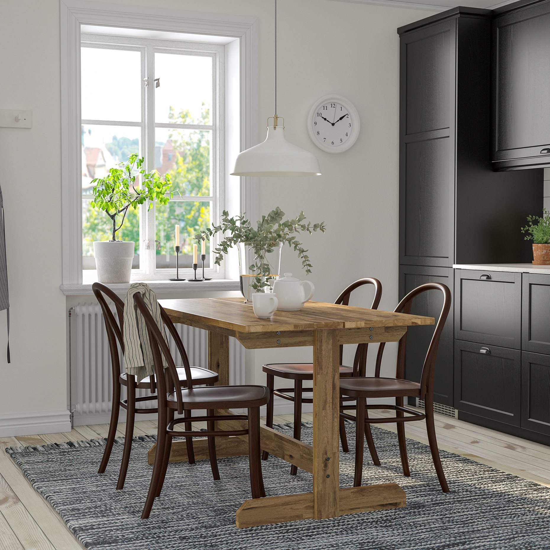 NACKANÄS/SKOGSBO, table and 4 chairs, 140 cm, 295.282.37