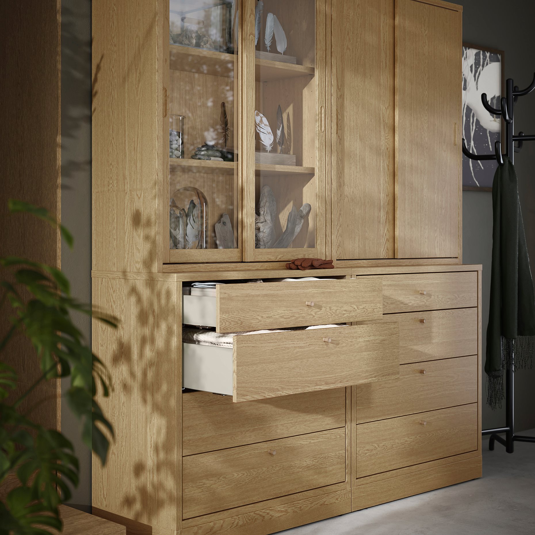 TONSTAD, storage combination with drawers, 164x47x210 cm, 295.478.82