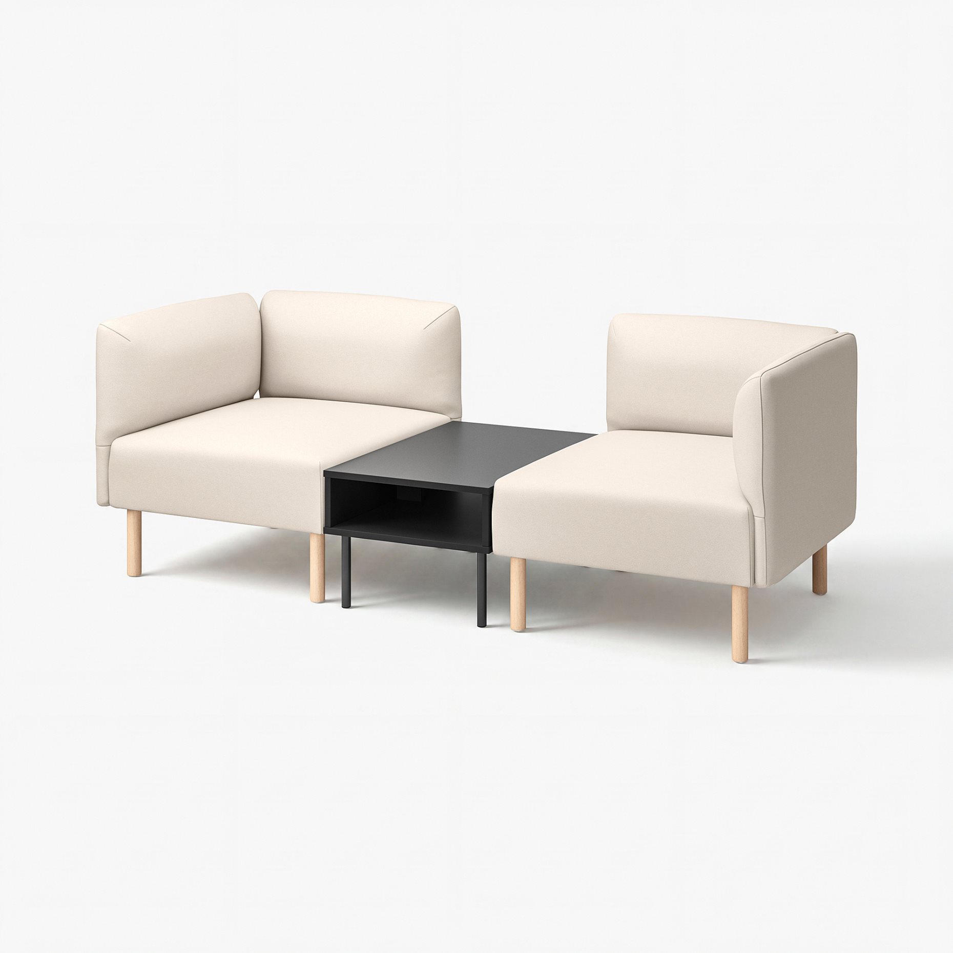 LILLEHEM, 2-seat modular sofa with side table, 295.697.46