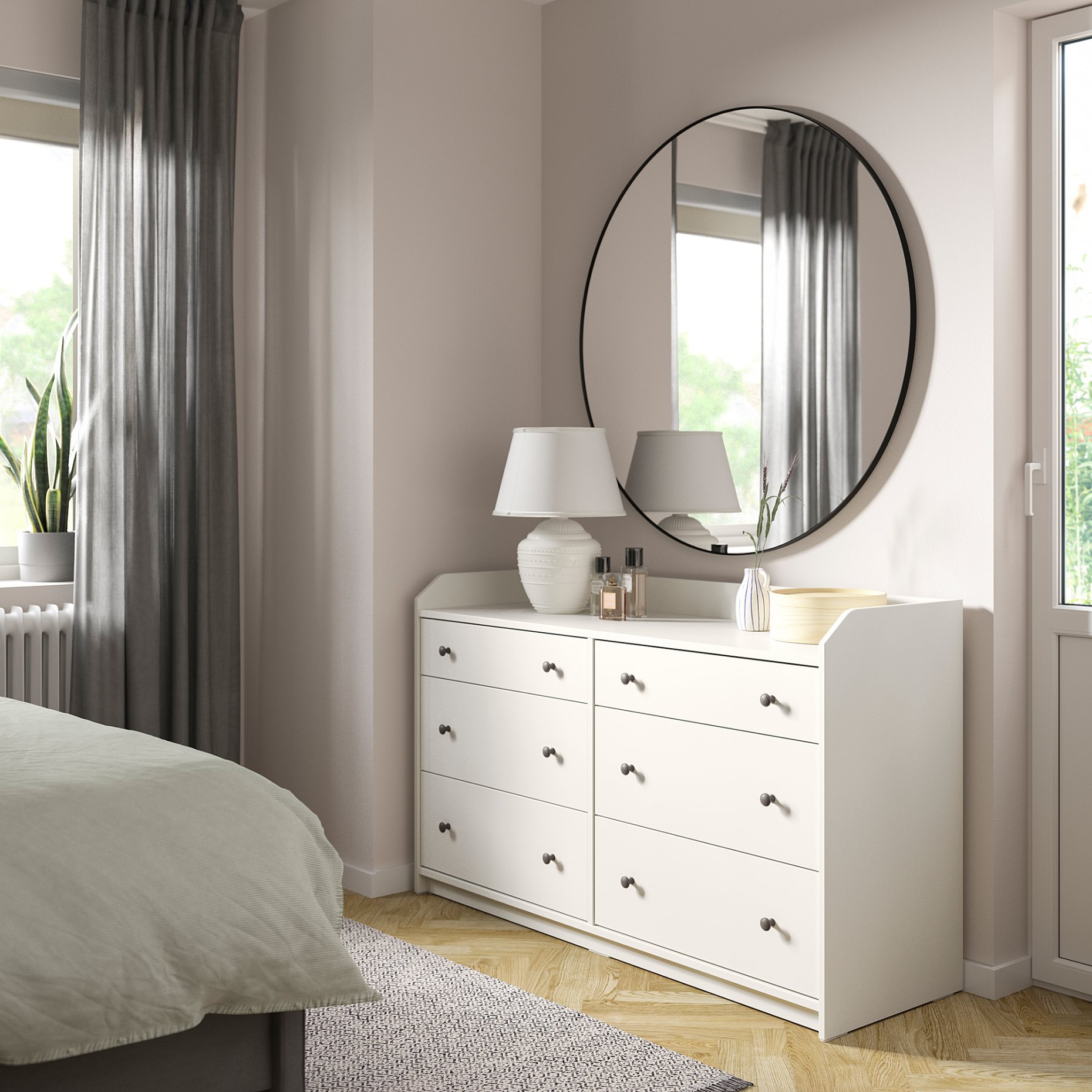 HAUGA, bedroom furniture, set of 3, 295.755.92