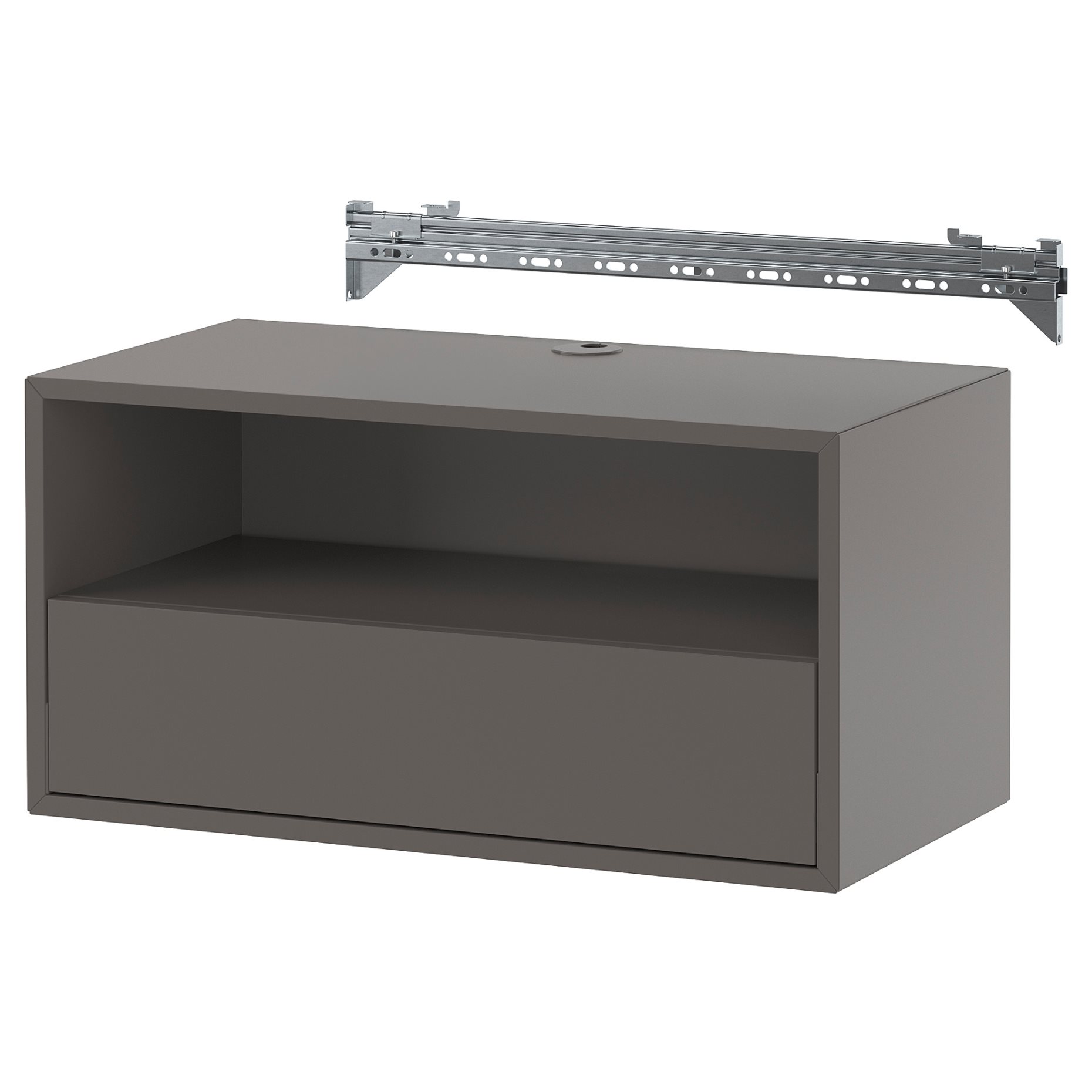 EKET, wall mounted media shelf with rail, 70x35x35 cm, 295.809.75