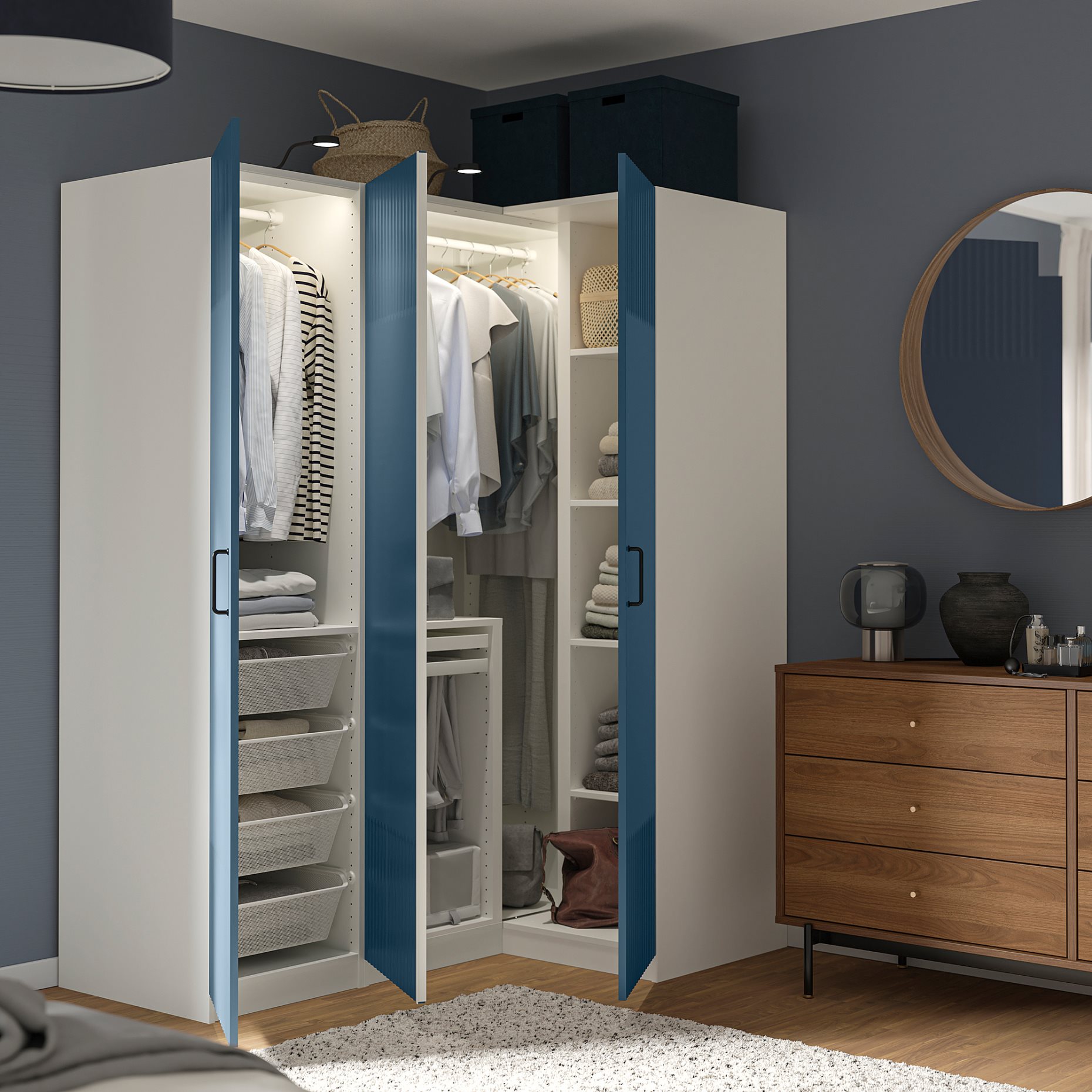 PAX/FYRUDDEN, corner wardrobe, 161/111x201 cm, 295.817.53