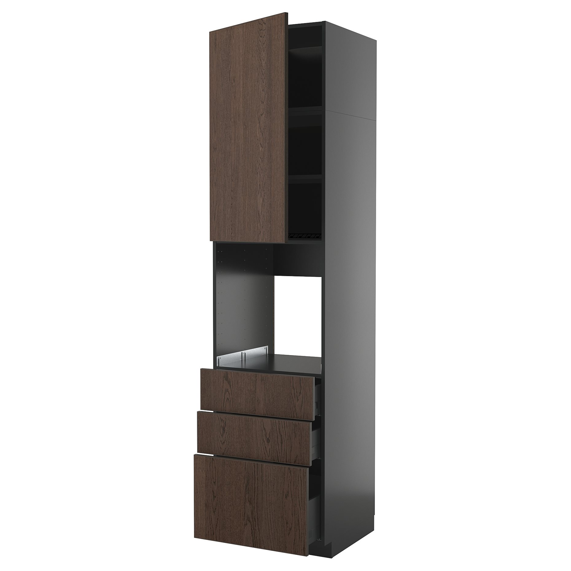 METOD/KNIVSHULT, high cabinet for oven with door/3 drawers, 60x60x240 cm, 295.879.67