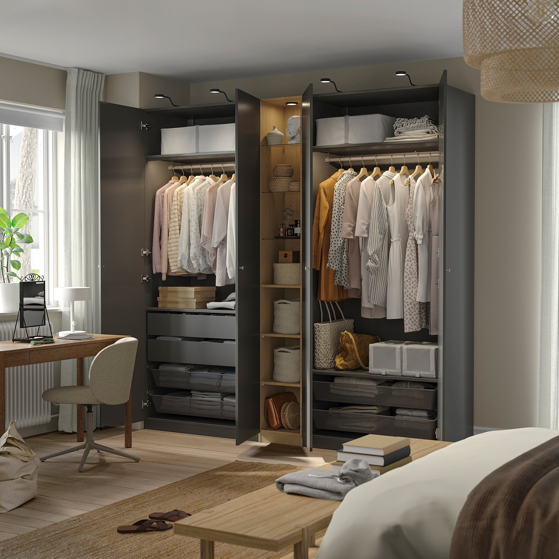 PAX/FORSAND, wardrobe combination, 235x60x236 cm, 296.073.57