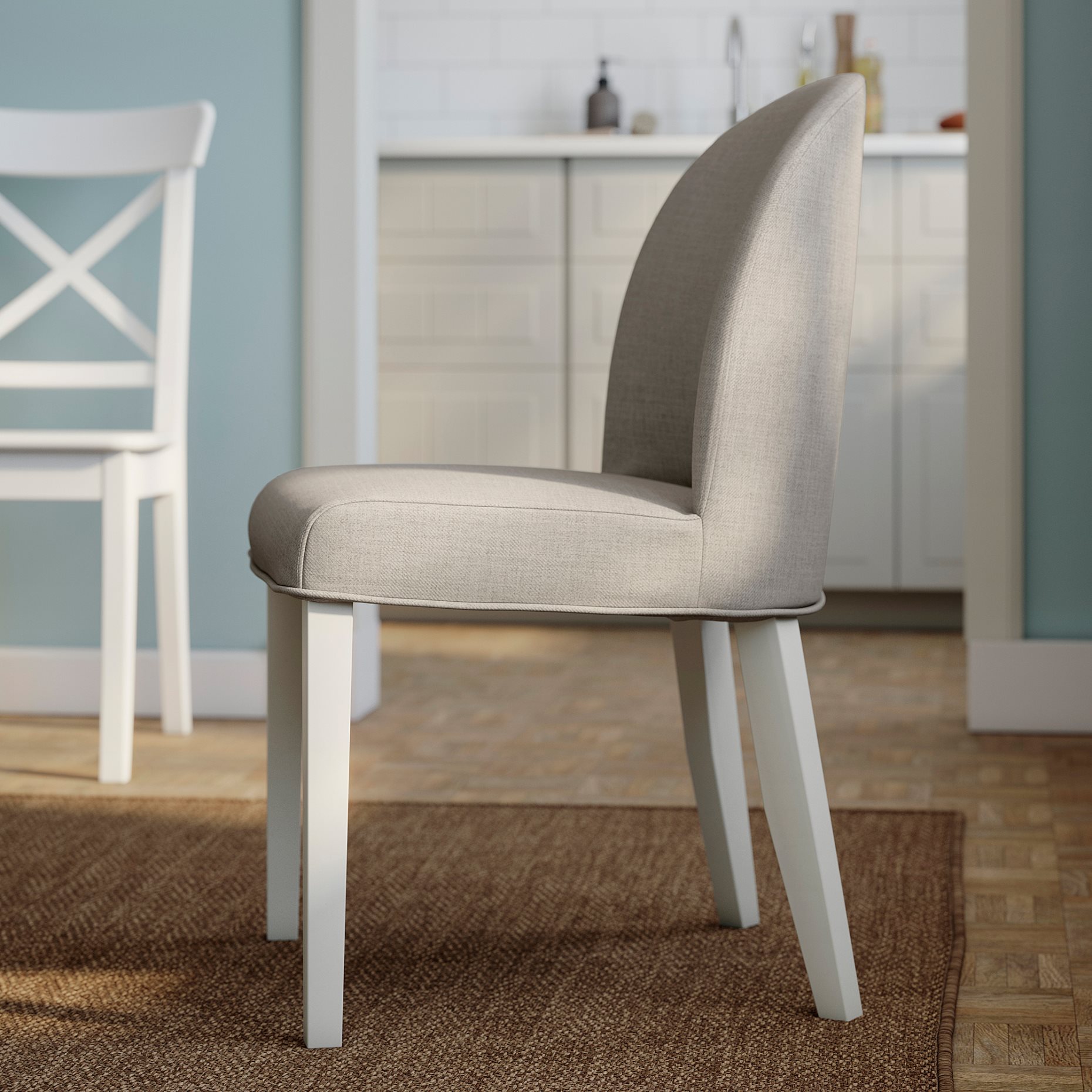 ROSENTORP, table and 4 chairs, 110/155 cm, 296.101.33