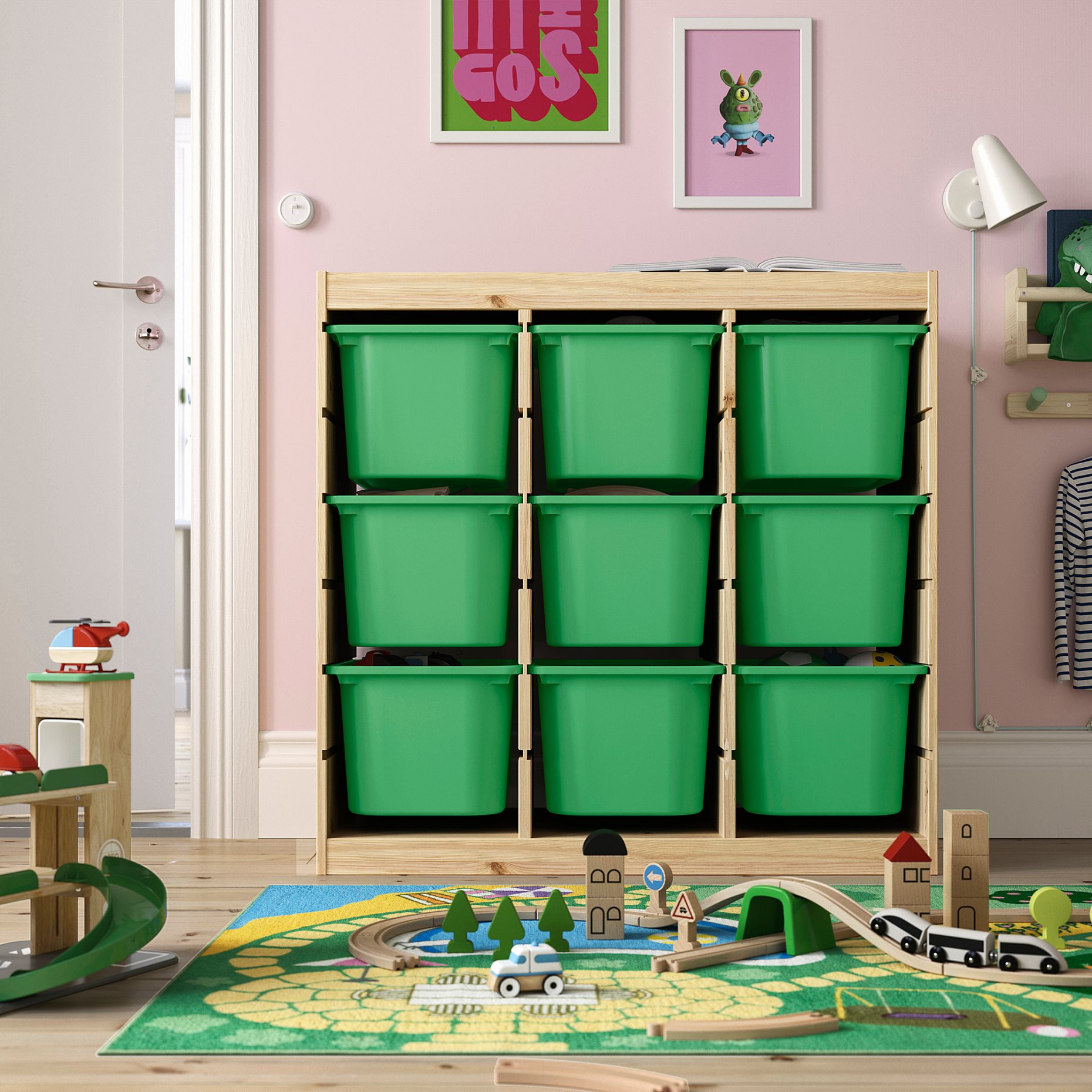 TROFAST, storage combination room divider with boxes, 93x44x91 cm, 296.125.80