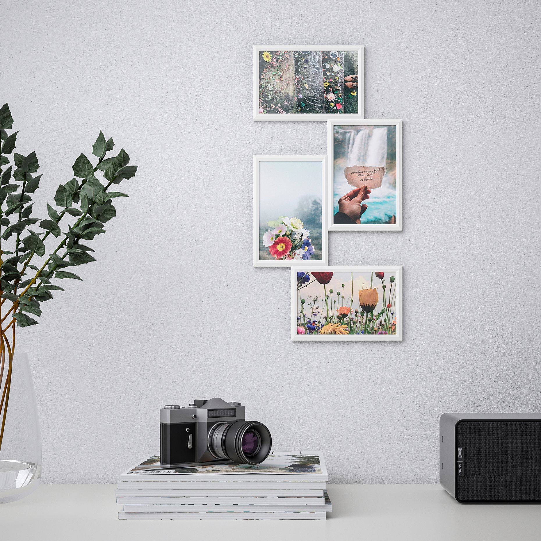 YLLEVAD, collage frame for 4 photos, 21x41 cm, 304.252.76