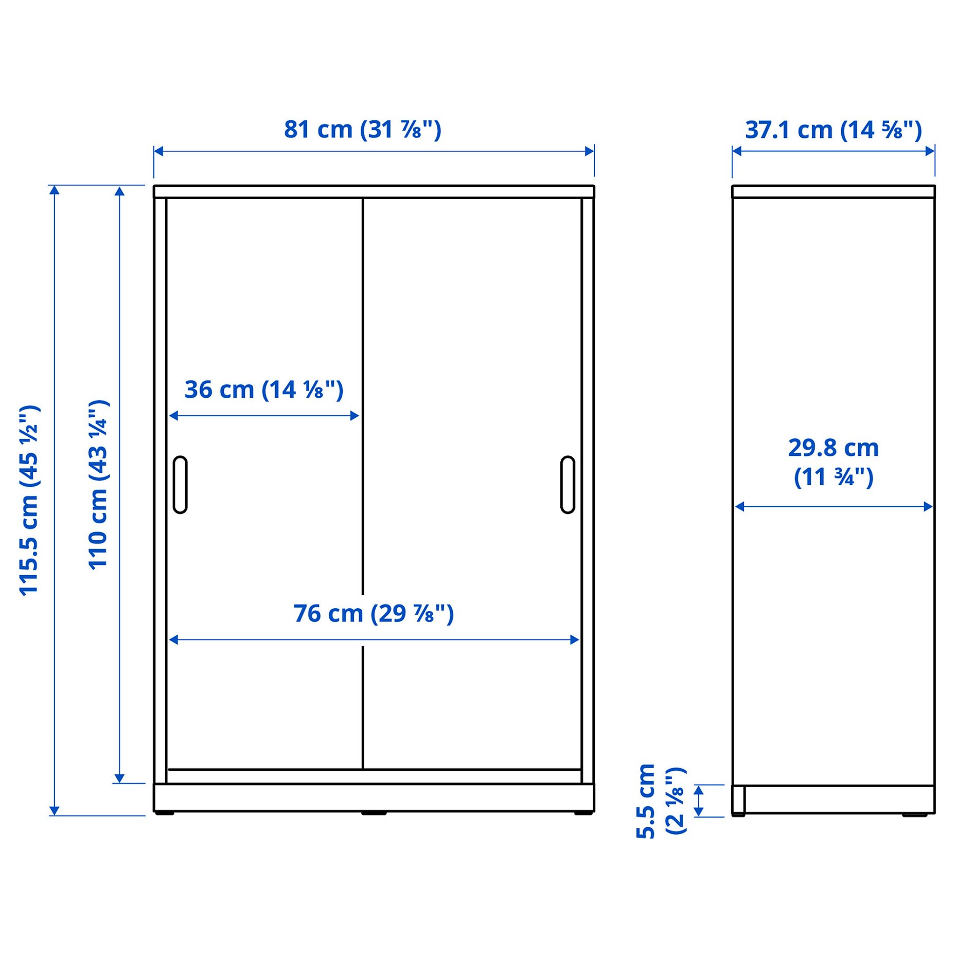 TONSTAD, cabinet with sliding doors, 81x37x116 cm, 304.888.86